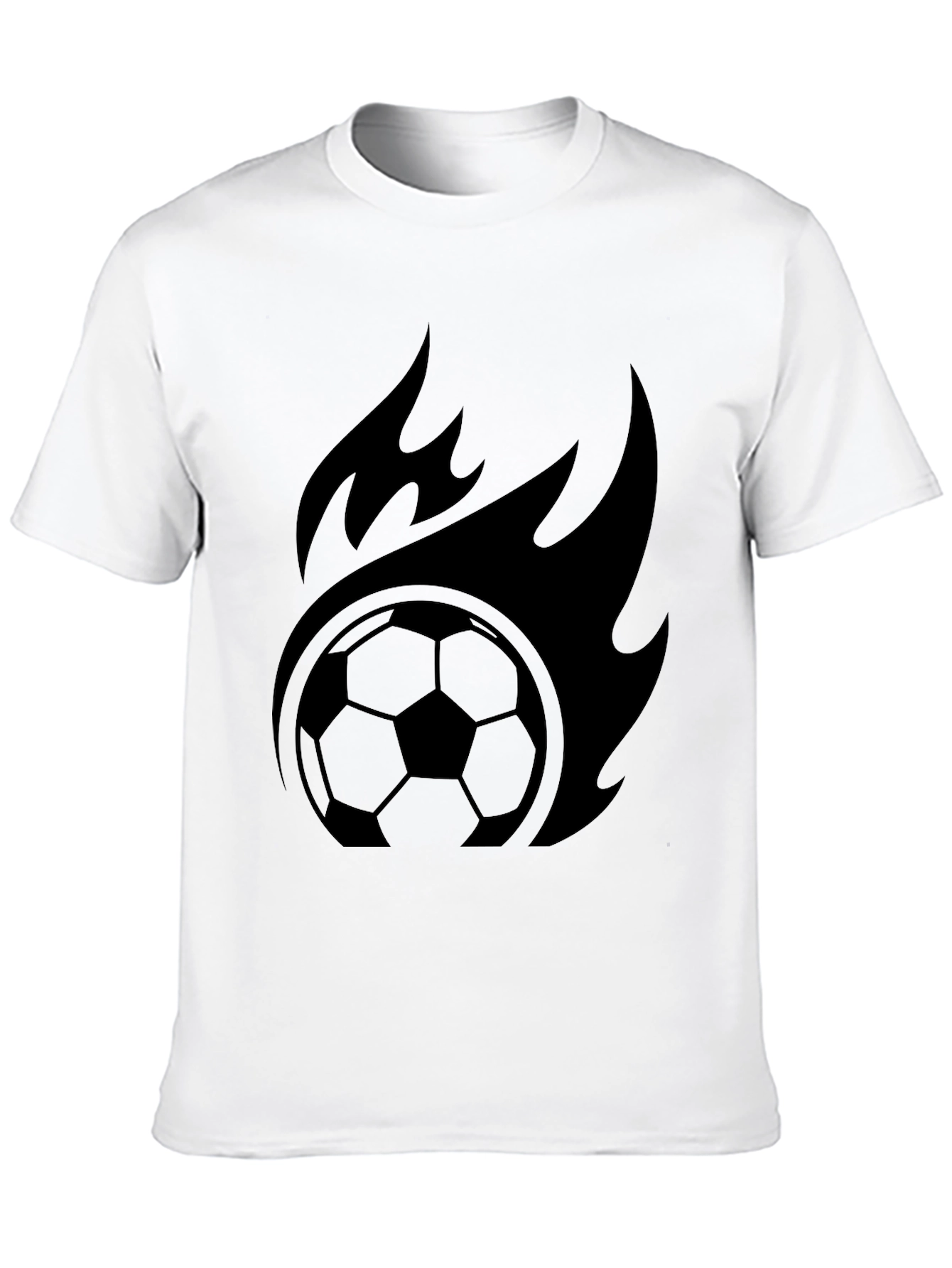 Black Flaming Soccer Ball Graphic Tee - Black view 10