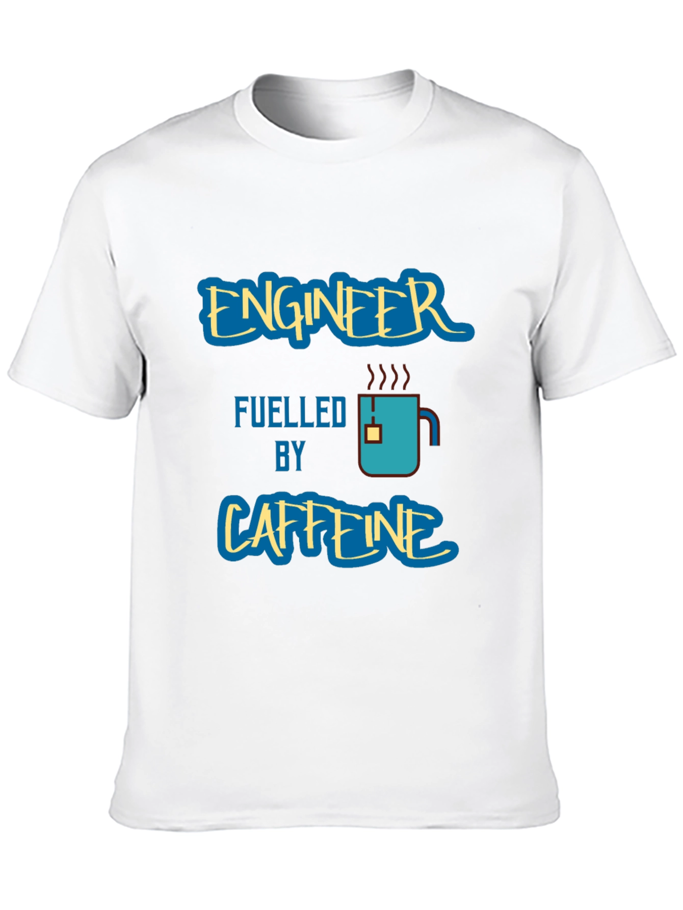 Black Engineer Fuelled by Caffeine Graphic T-Shirt view 10
