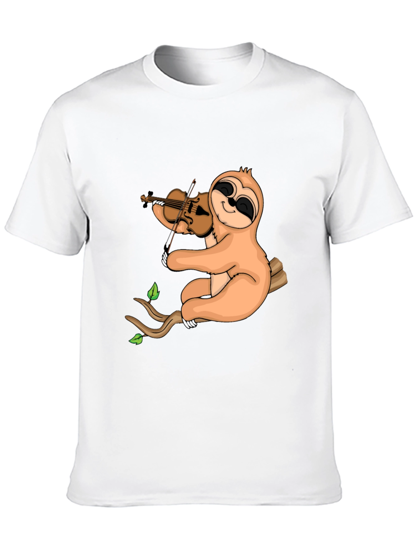 Black Sloth Violinist Graphic Tee - Black Cotton Blend view 10