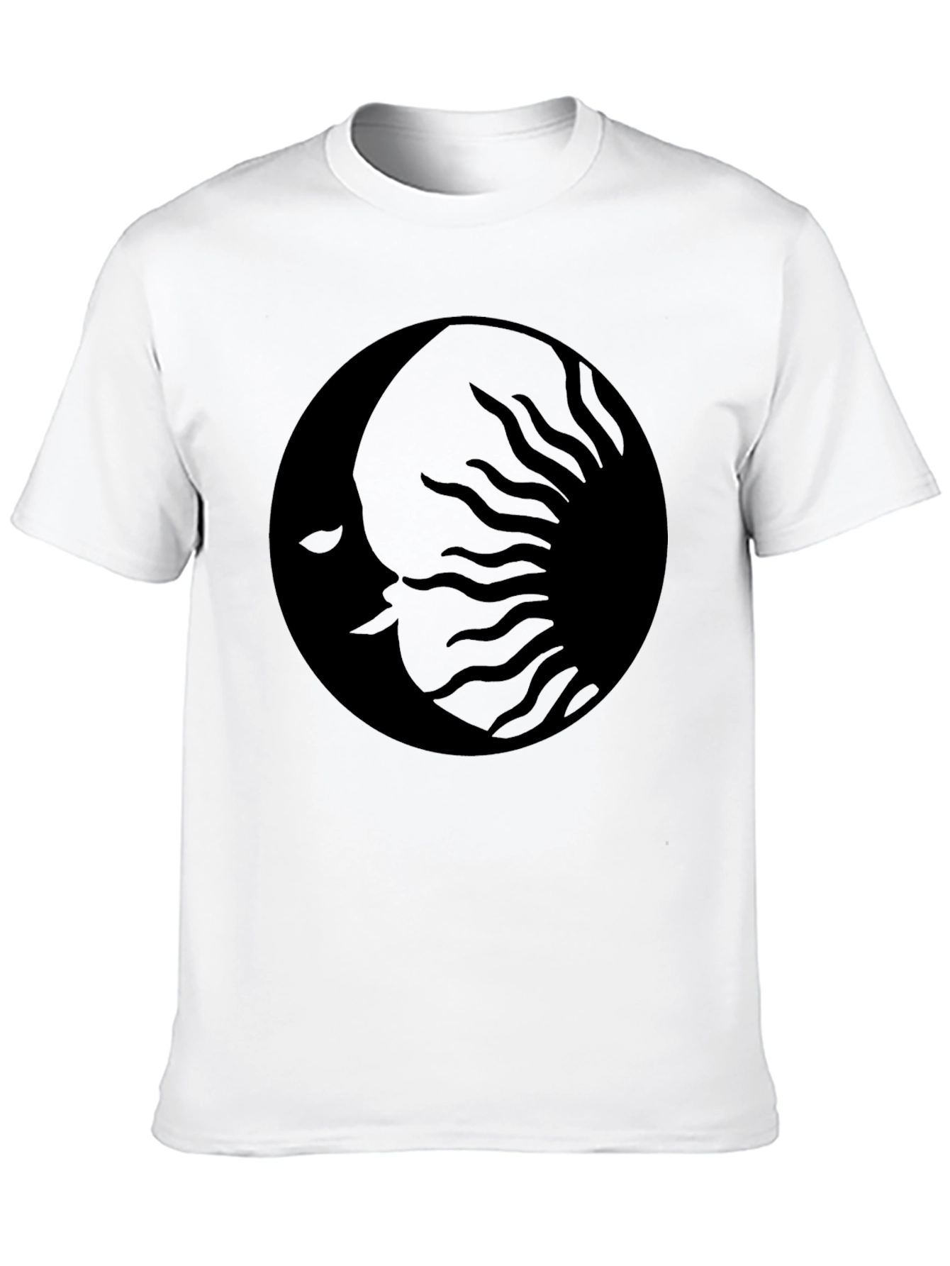 Black Celestial Moon Sun Graphic Black T-Shirt view 10