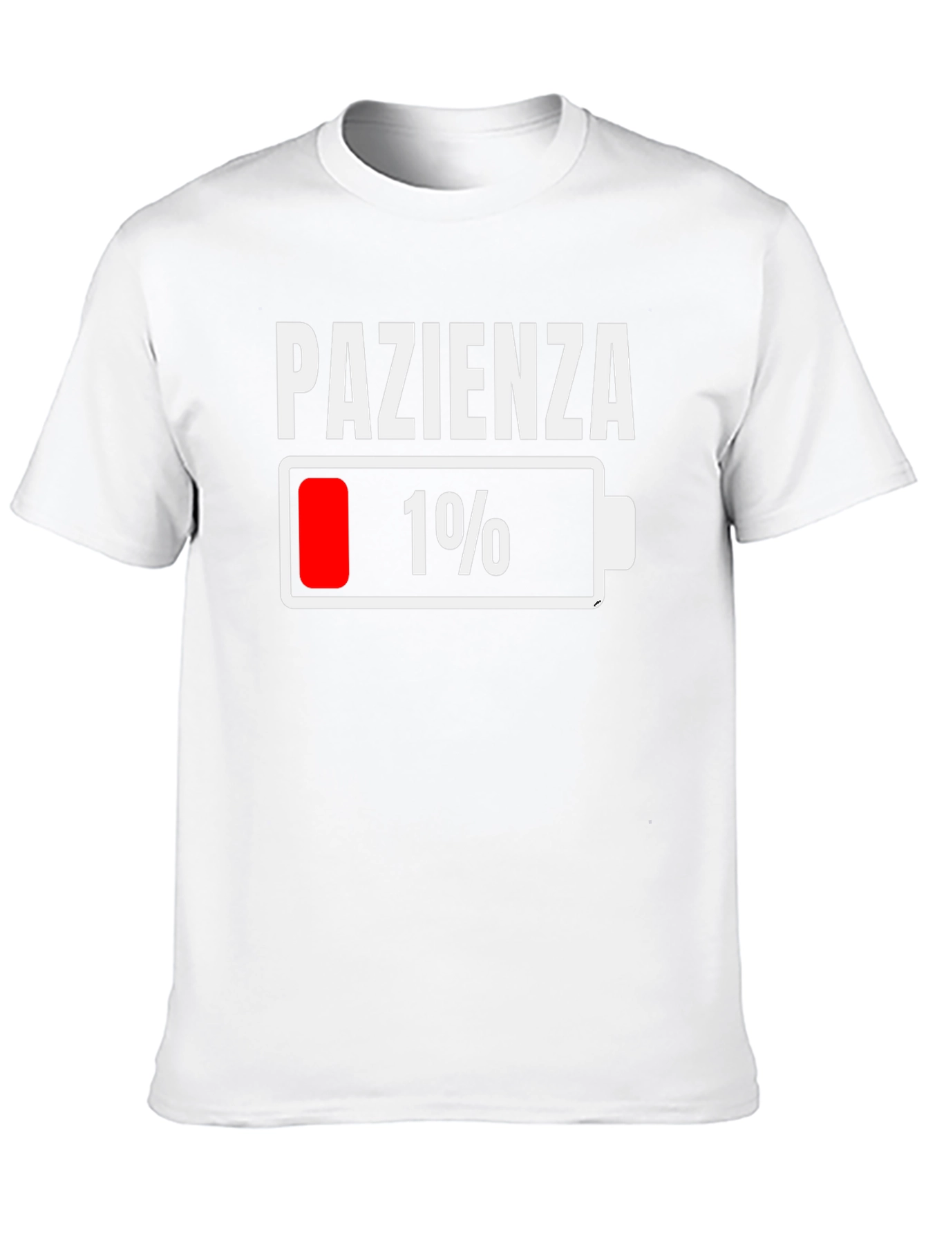 Black Pazienza Low Battery Funny Graphic T-Shirt view 10