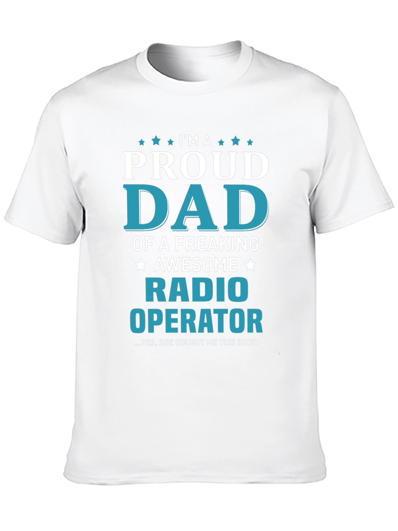 Black Proud Dad Radio Operator Graphic T-Shirt view 10