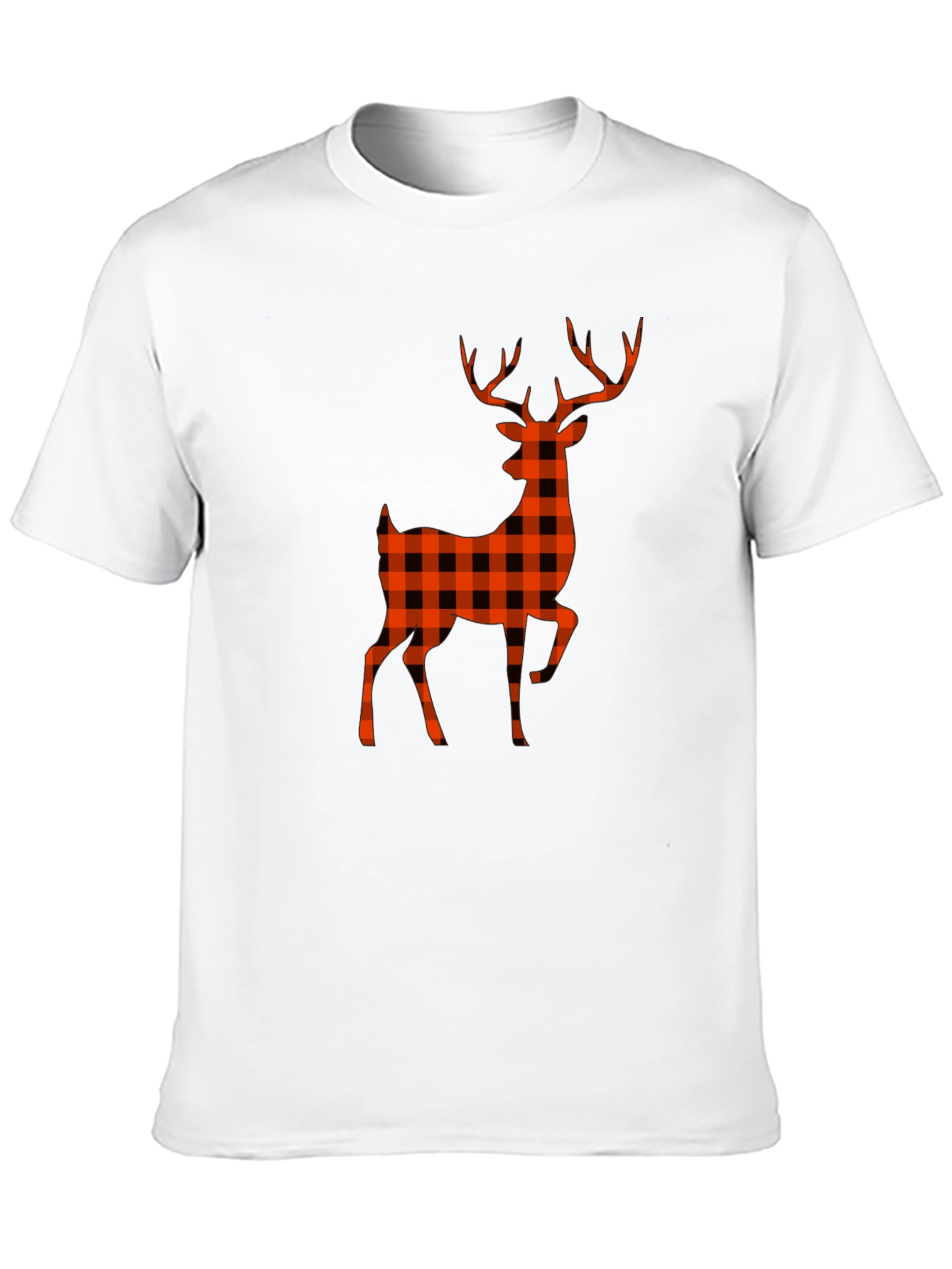 Black Buffalo Plaid Deer Graphic Tee - Black view 10
