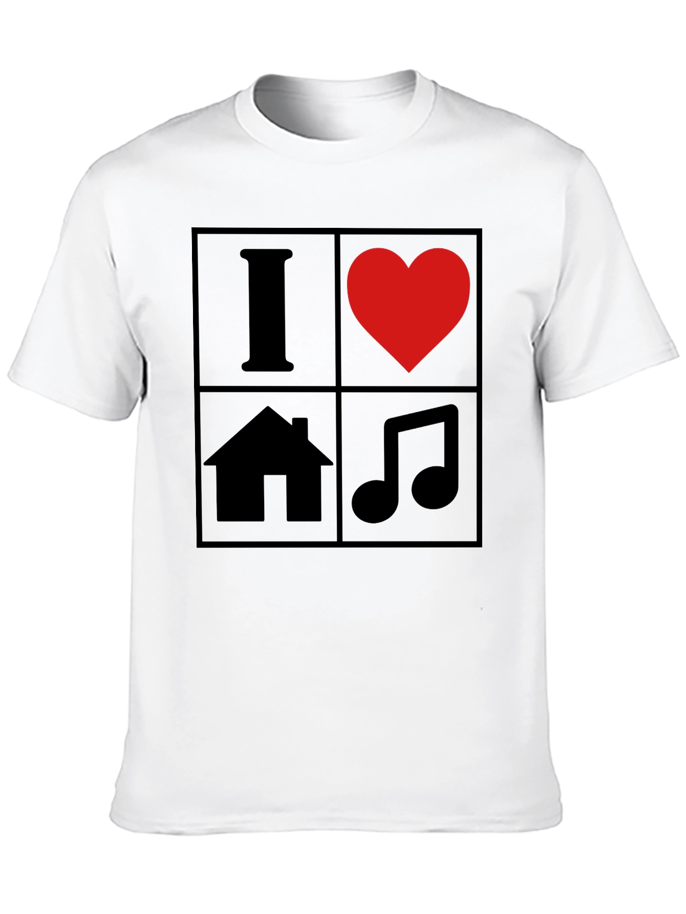 Black I Love House Music T-Shirt - Black Graphic Tee view 10