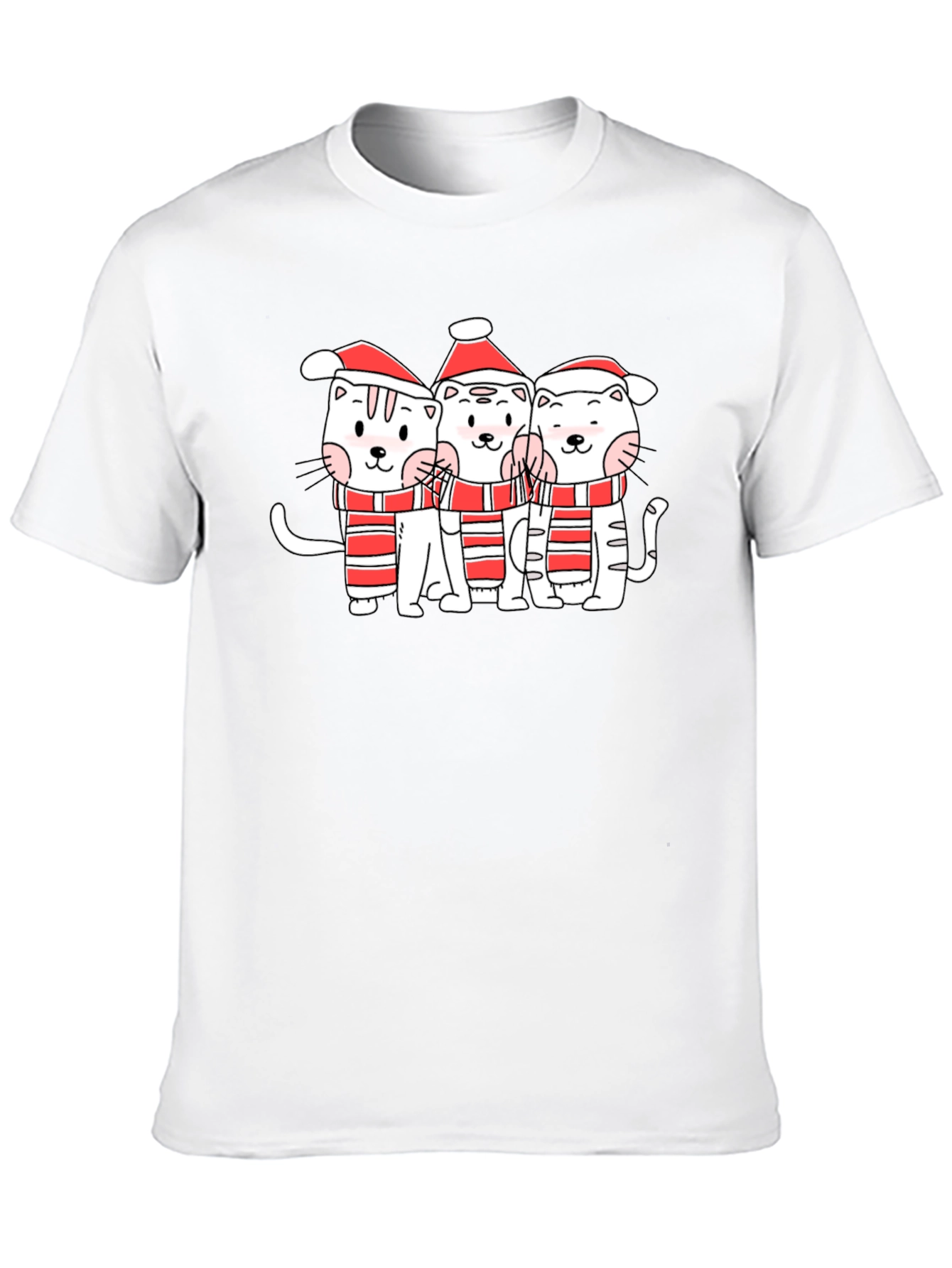 Black Festive Kitty Crew T-Shirt - Holiday Cheer view 10