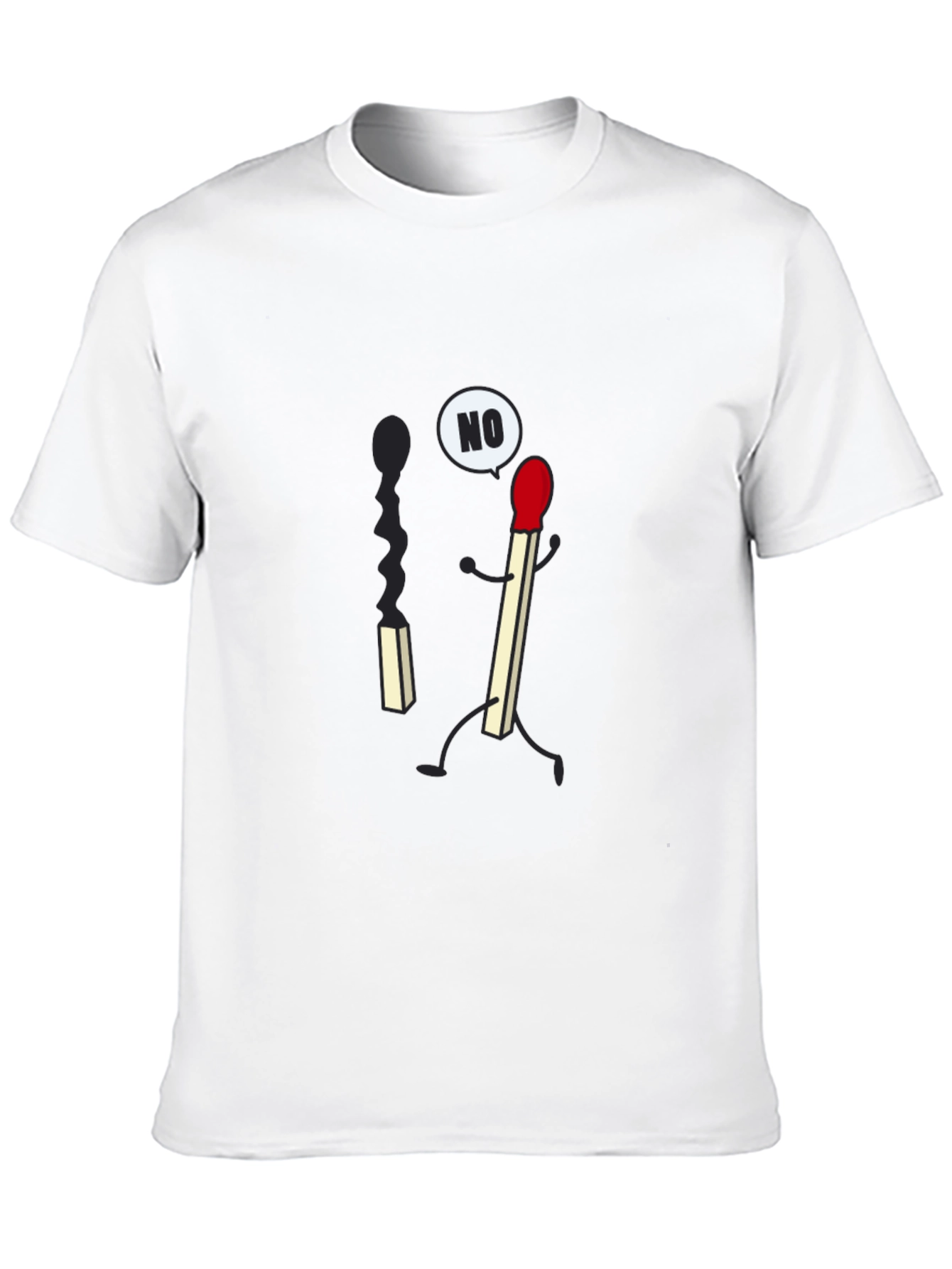 Black Funny Matchstick T-Shirt - Say No To Burning Out! view 10