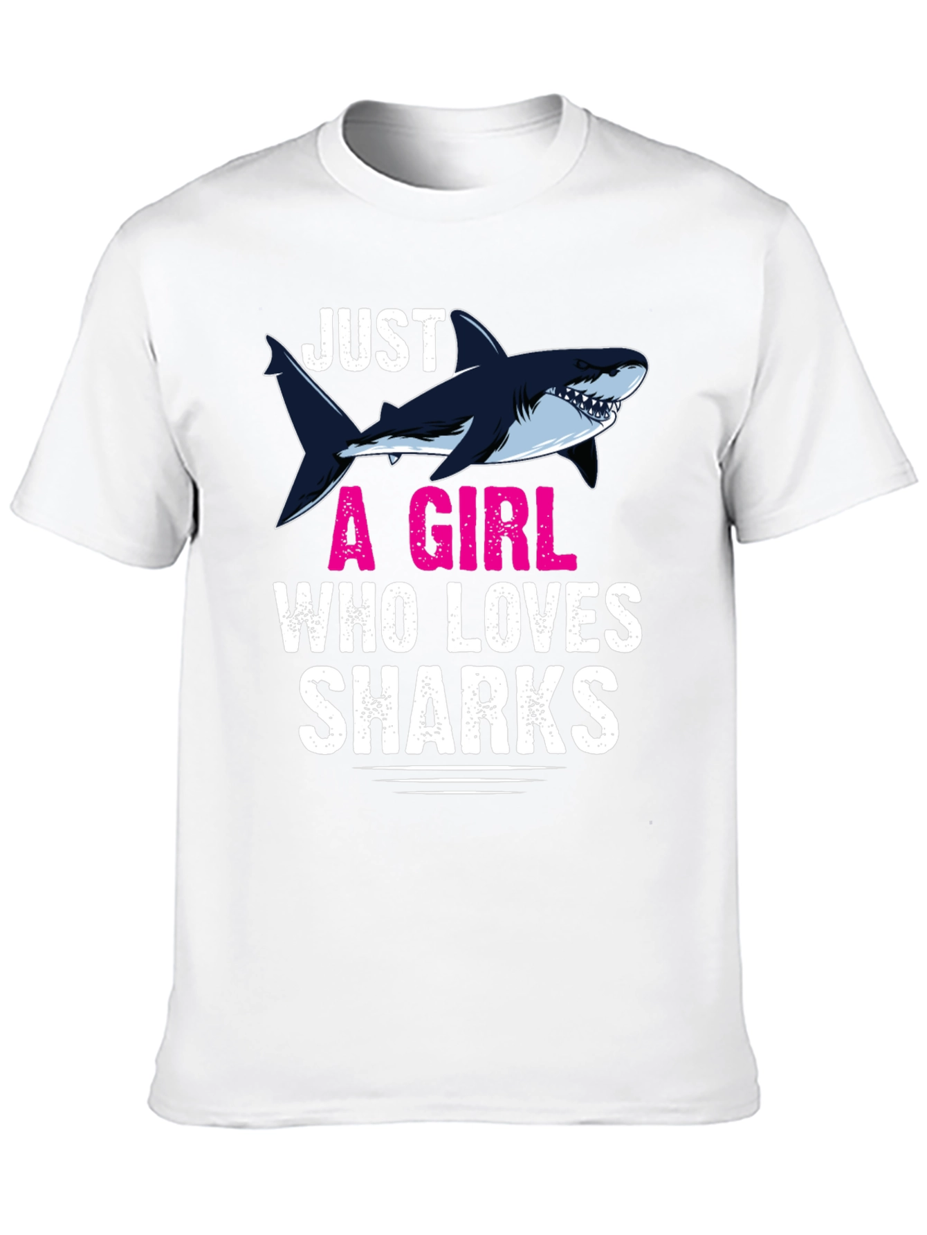 Black Just A Girl Who Loves Sharks Graphic T-Shirt view 10
