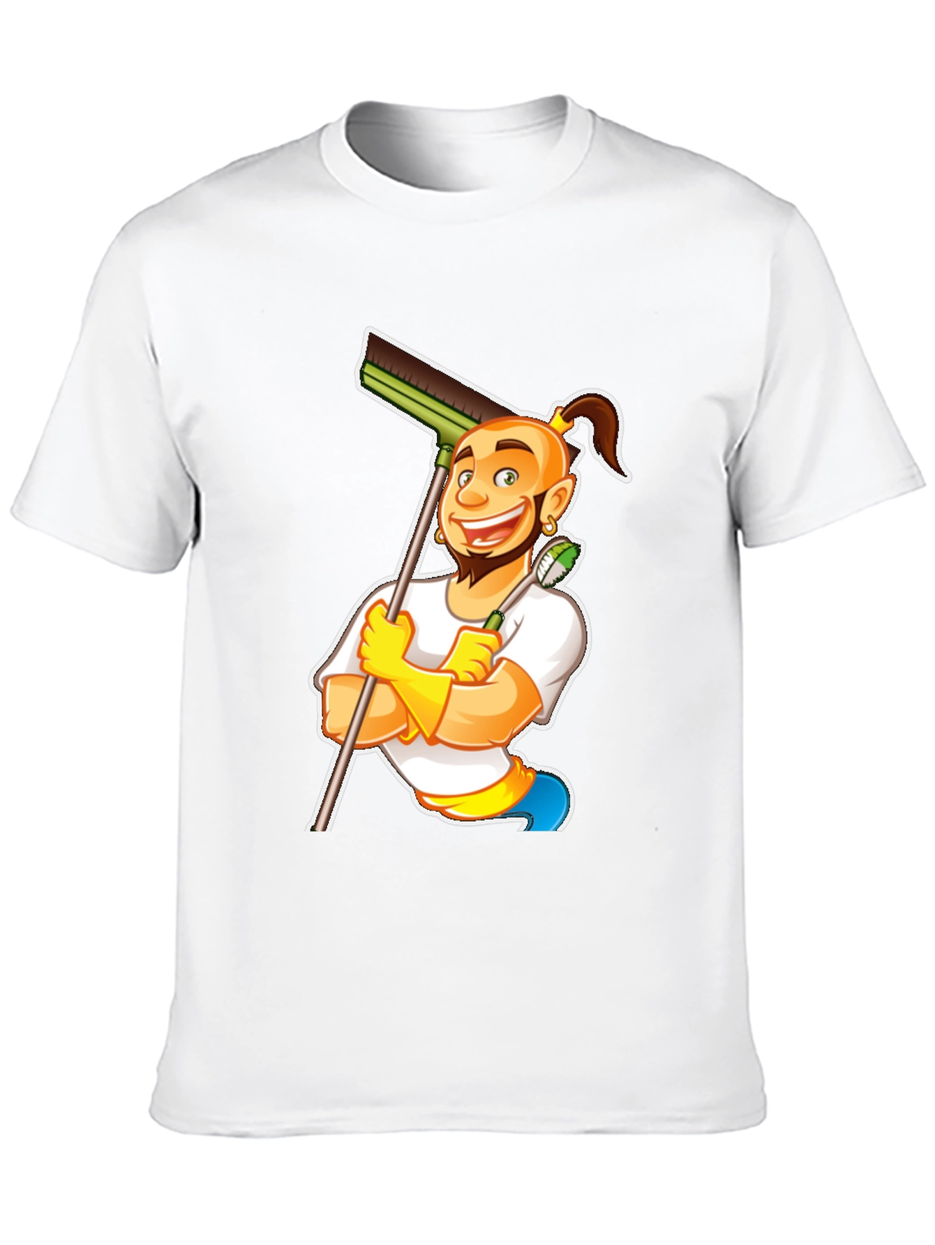 Black Funny Cleaning Cartoon T-Shirt view 10
