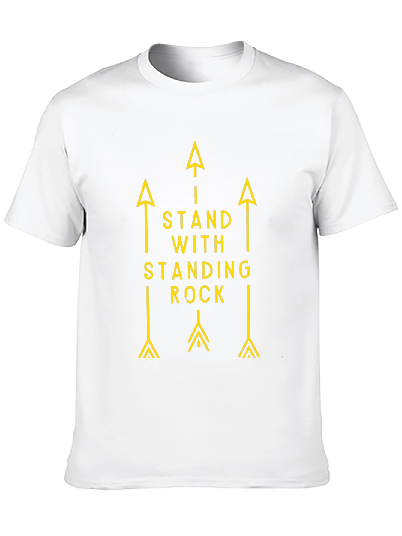 Black Stand with Standing Rock Tee - Black Cotton Arrow Graphic T-Shirt view 10