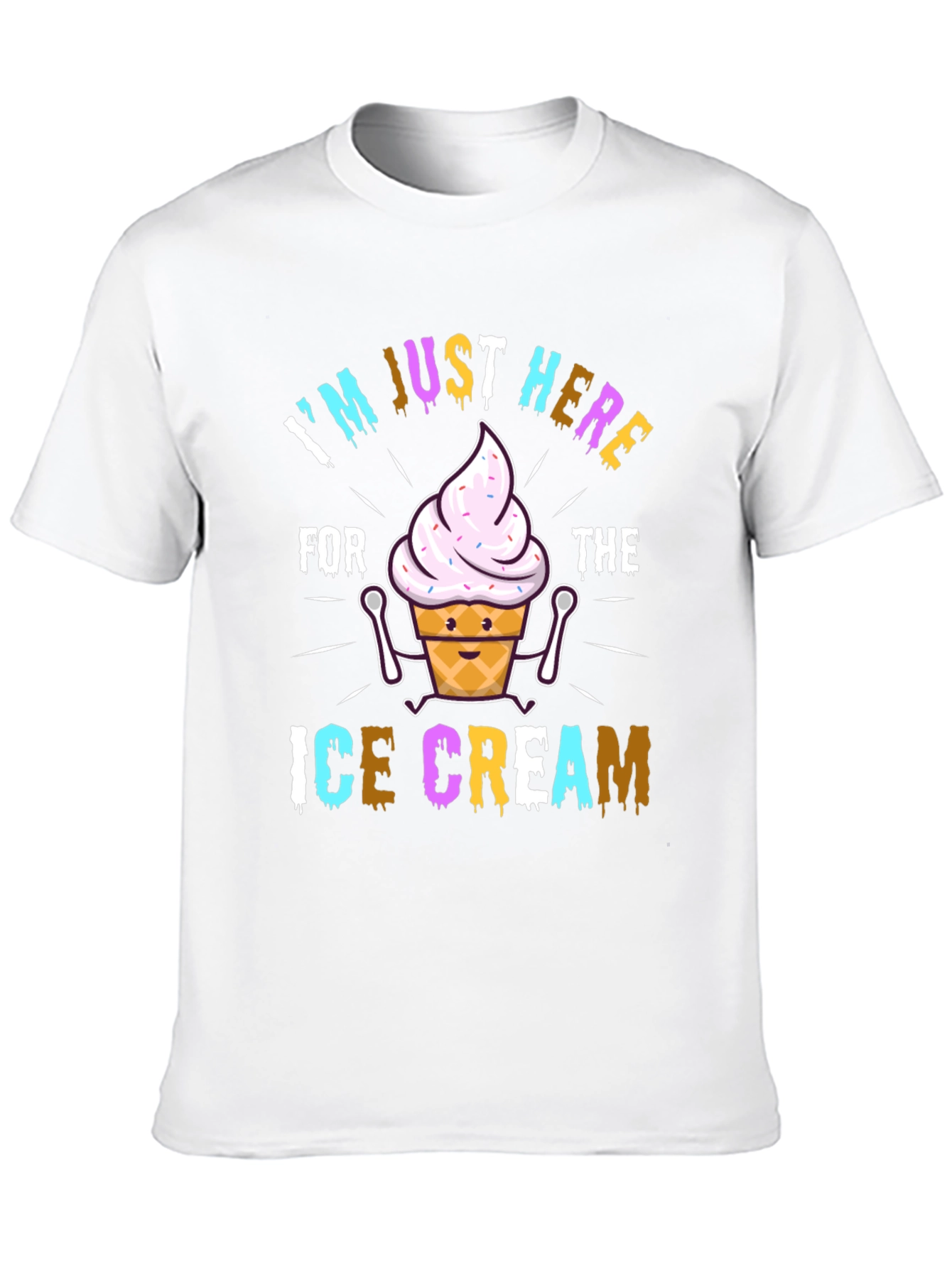 Black I'm Just Here For The Ice Cream Graphic T-Shirt view 10