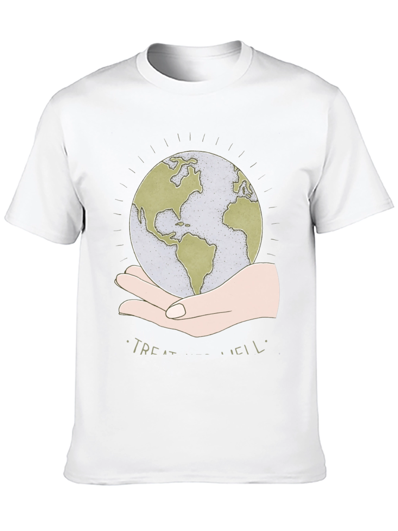 Treat Well Earth Graphic Tee - Black Cotton Blend - 10