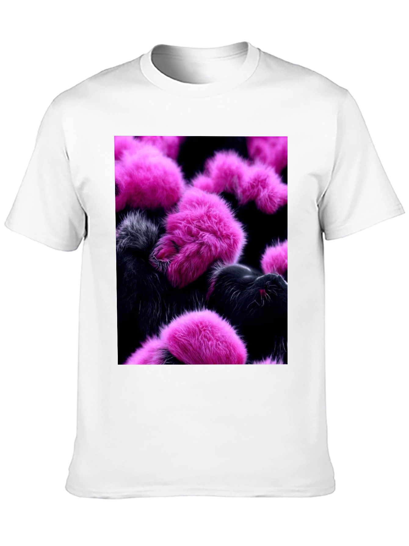 Black Fluffy Pink and Black T-Shirt view 10