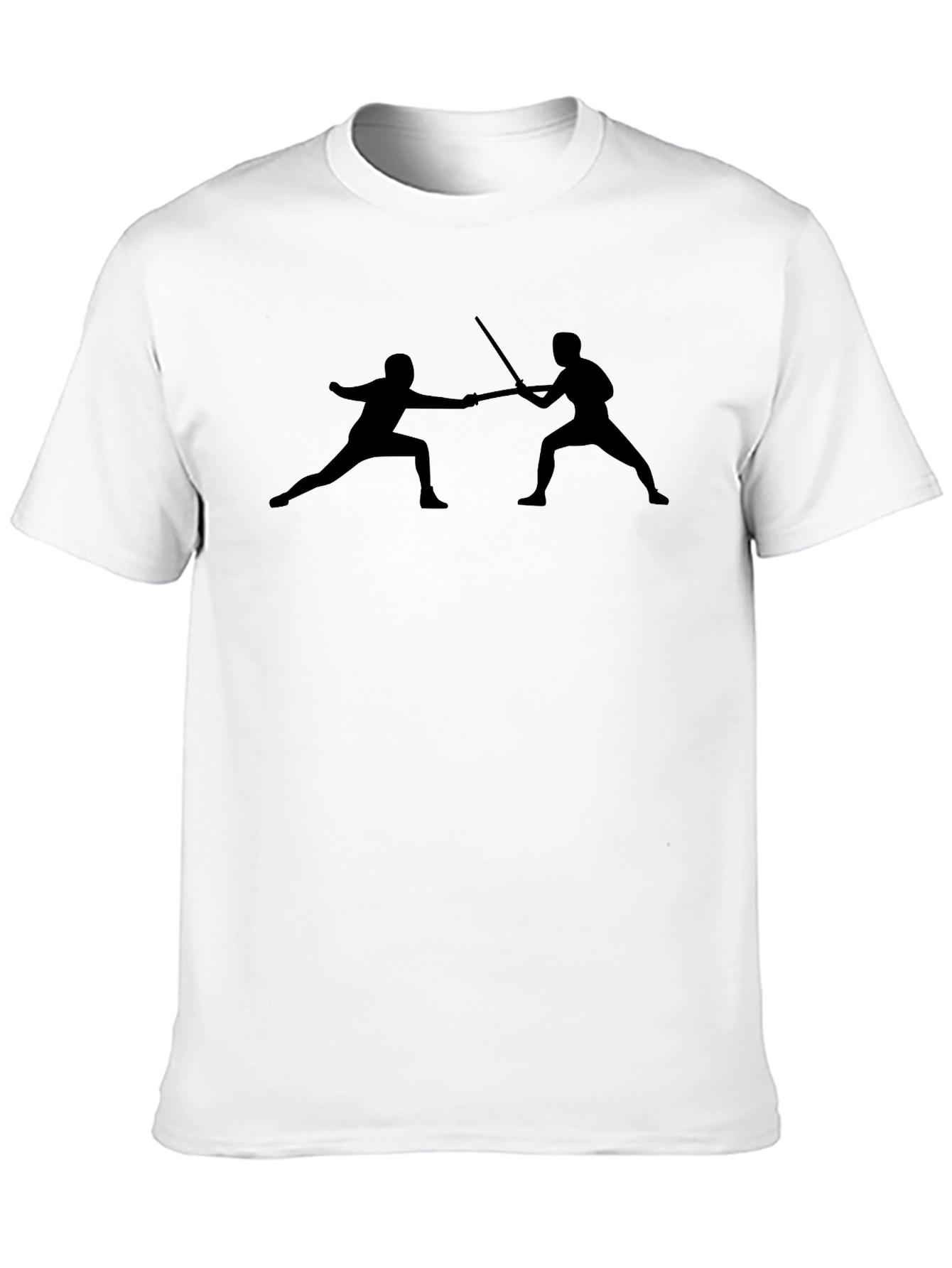 Black Fencing Silhouette Graphic Tee - Black Cotton Blend view 10