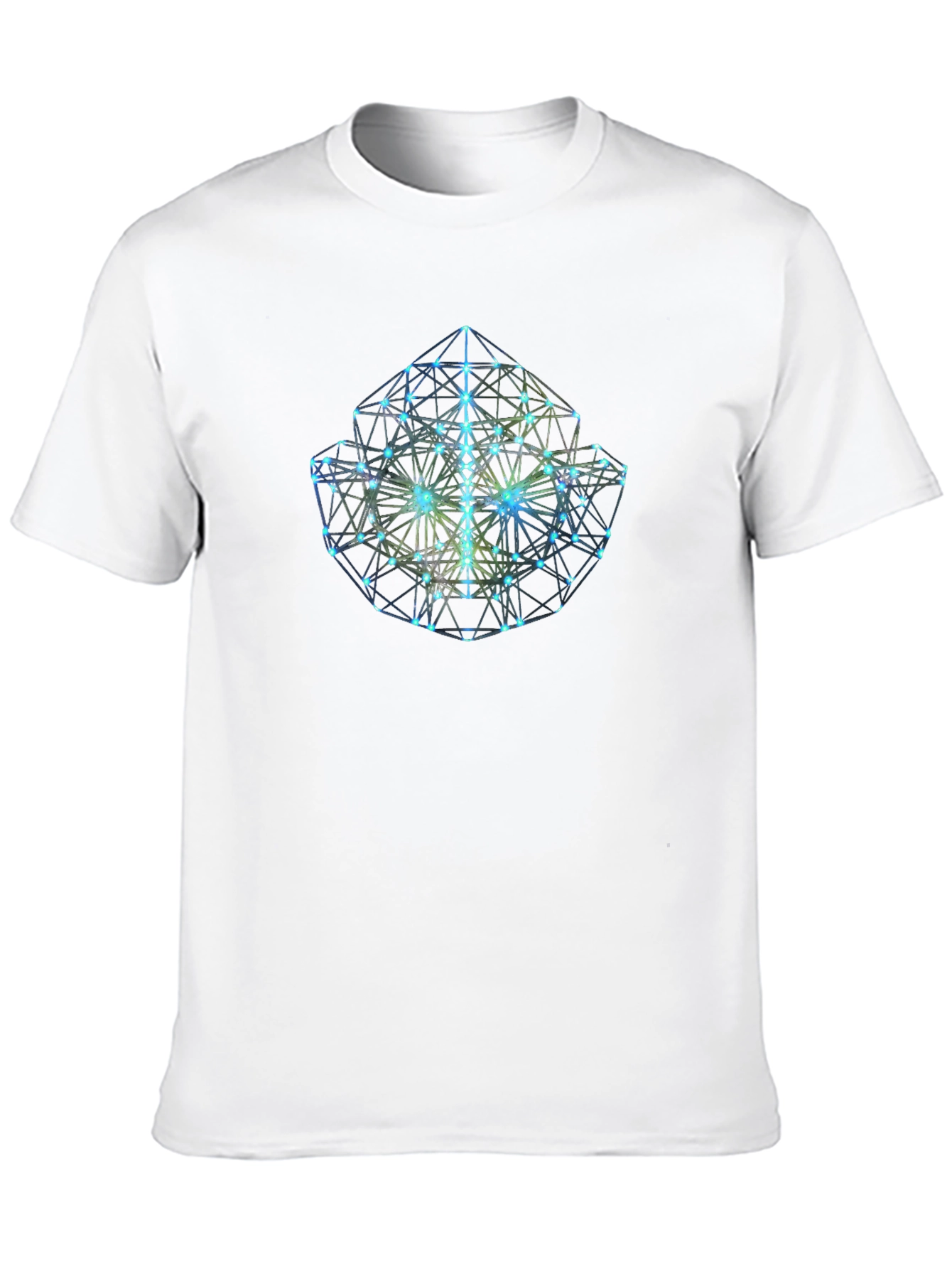 Black Geometric Cube Graphic Black T-Shirt view 10