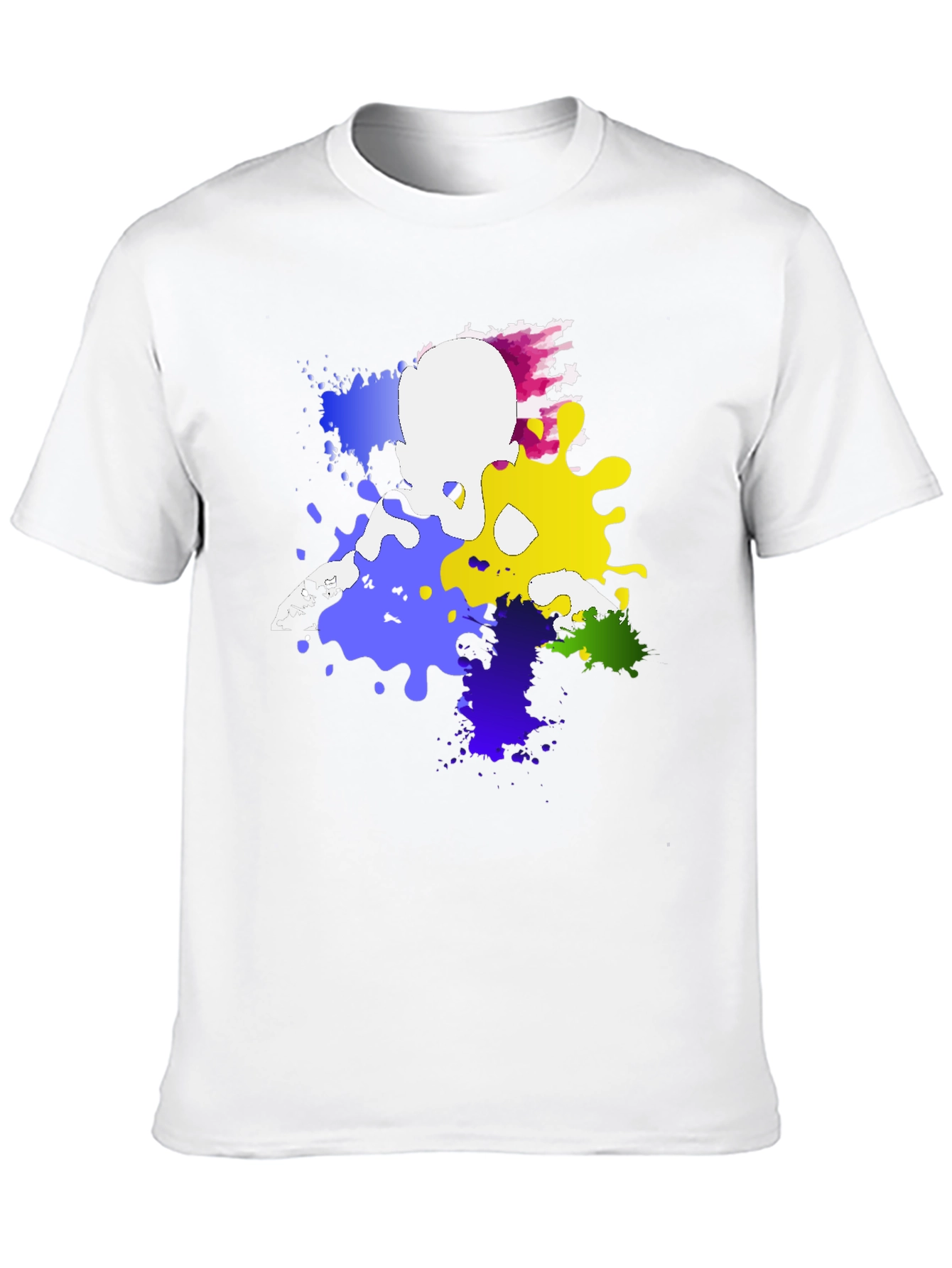 Black Abstract Paint Splatter Graphic Tee - Black view 10