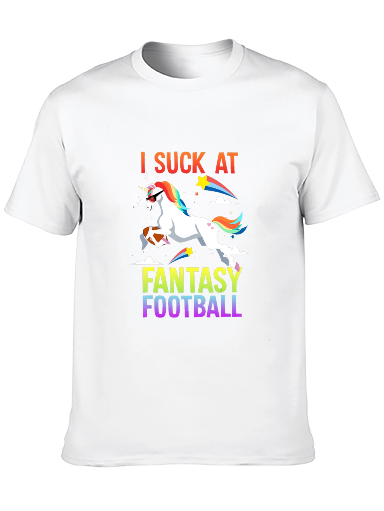 Black I Suck at Fantasy Football Graphic T-Shirt view 10
