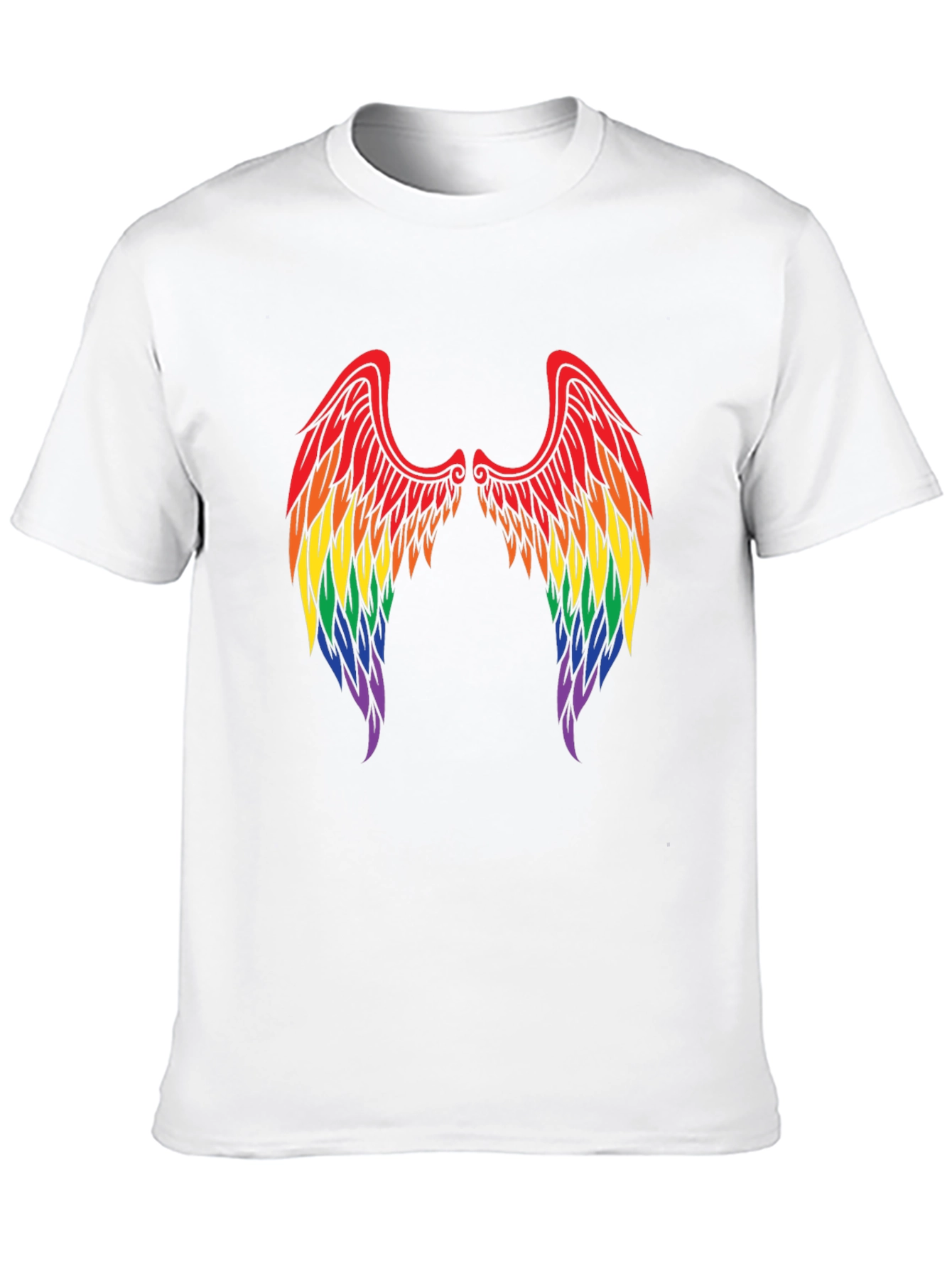 Black Rainbow Angel Wings T-Shirt - Pride Tee view 10