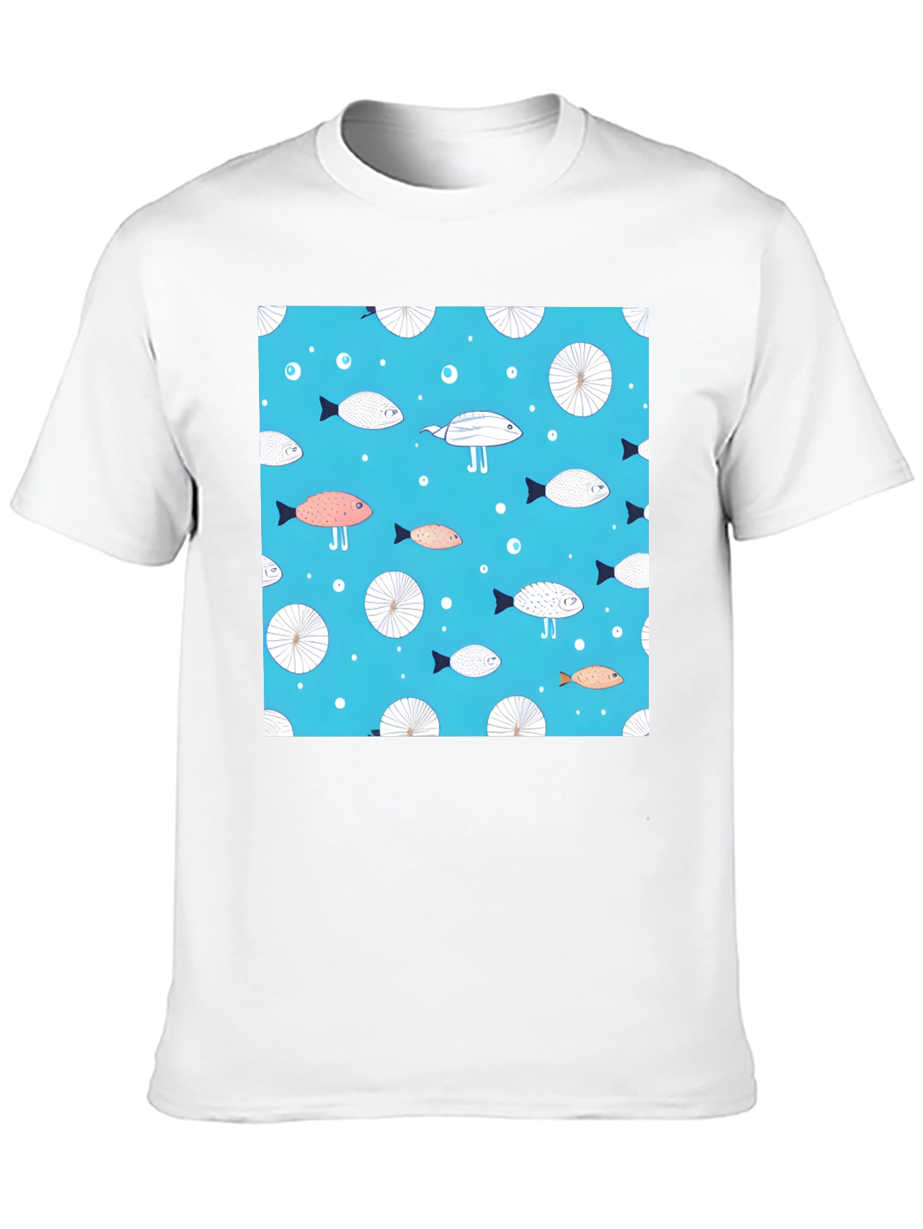 Black Fun Fish Pattern Tee - Unique Aquatic Design view 10