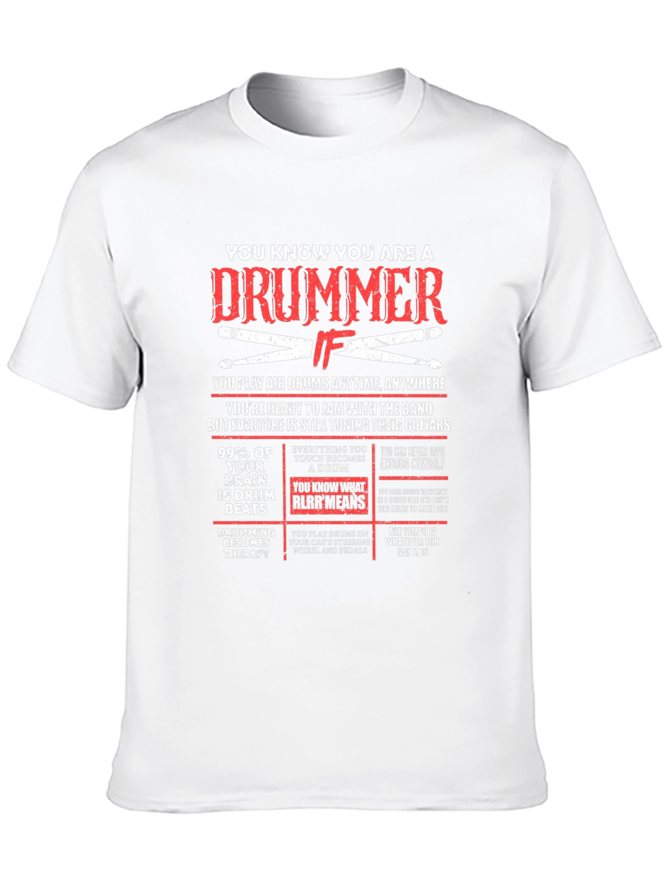 Black Drummer T-Shirt - Funny Musician Gift view 10