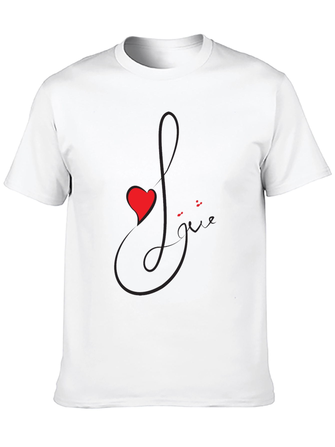 Black Love Script Black T-Shirt with Heart Accent view 10