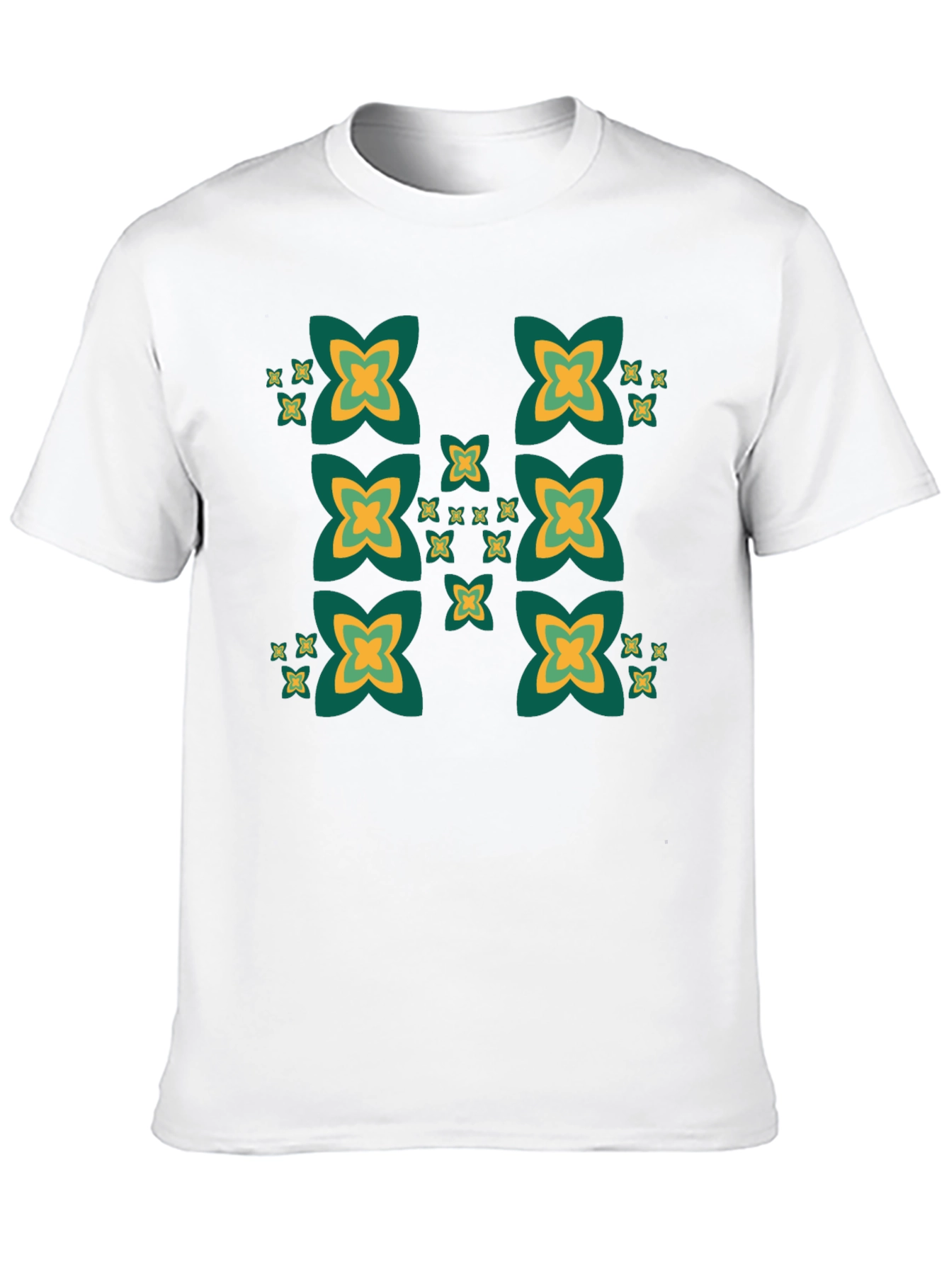 Black Black Tee with Geometric Clover Pattern view 10