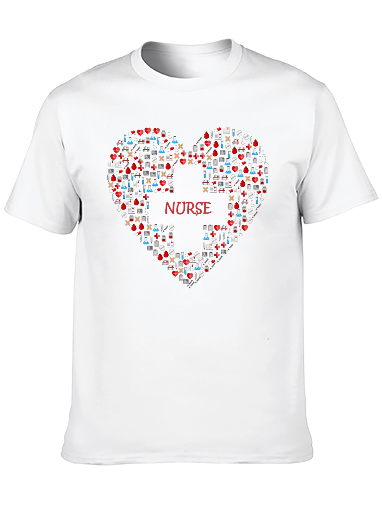 Black Nurse Heart Graphic T-Shirt - Medical Appreciation Tee view 10