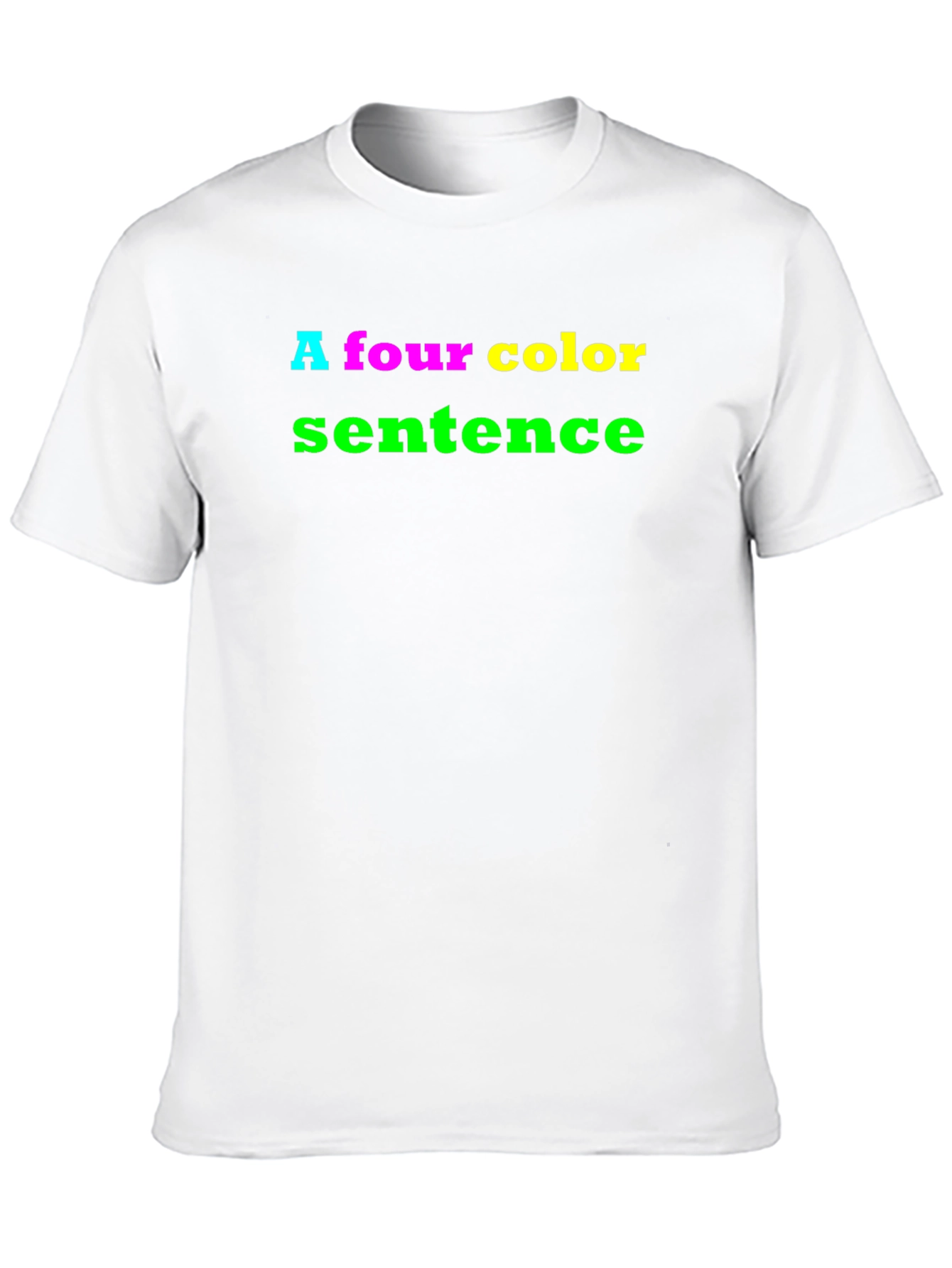 Black Four Color Sentence Graphic Tee - Black Cotton T-Shirt view 10