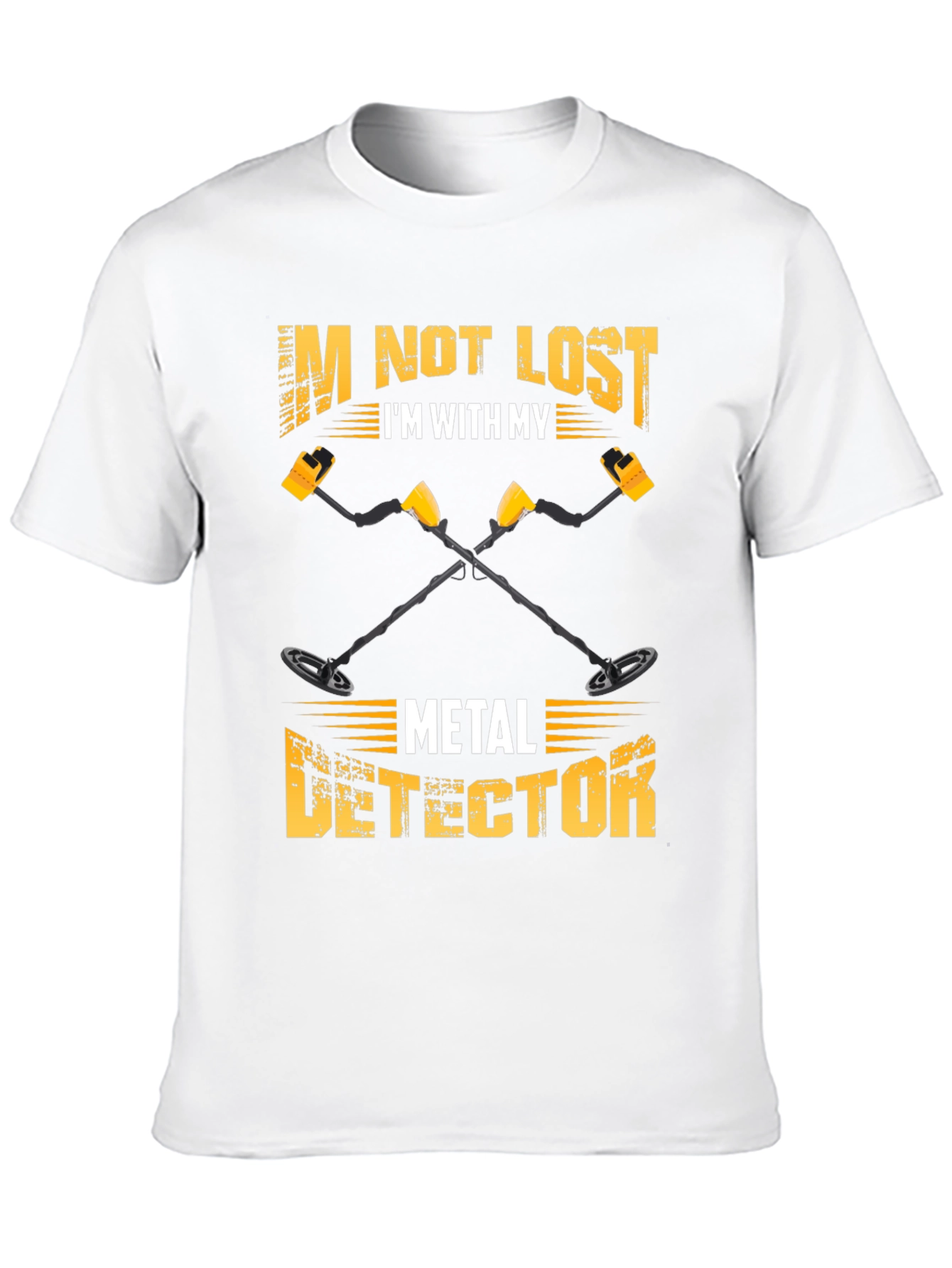 Black I'm Not Lost Metal Detector T-Shirt view 10
