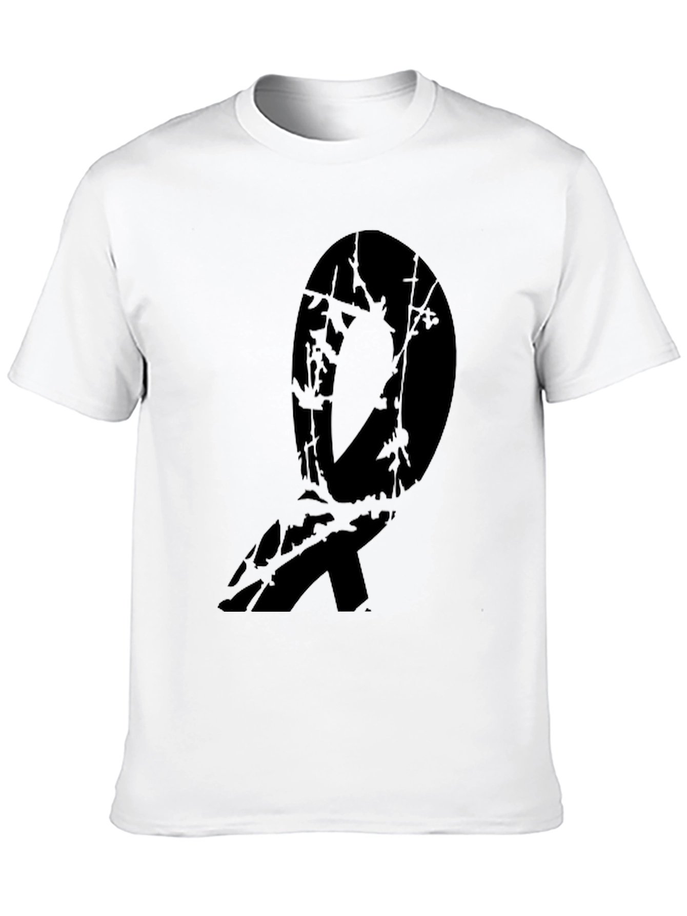 Black Abstract Branch Design Black T-Shirt view 10