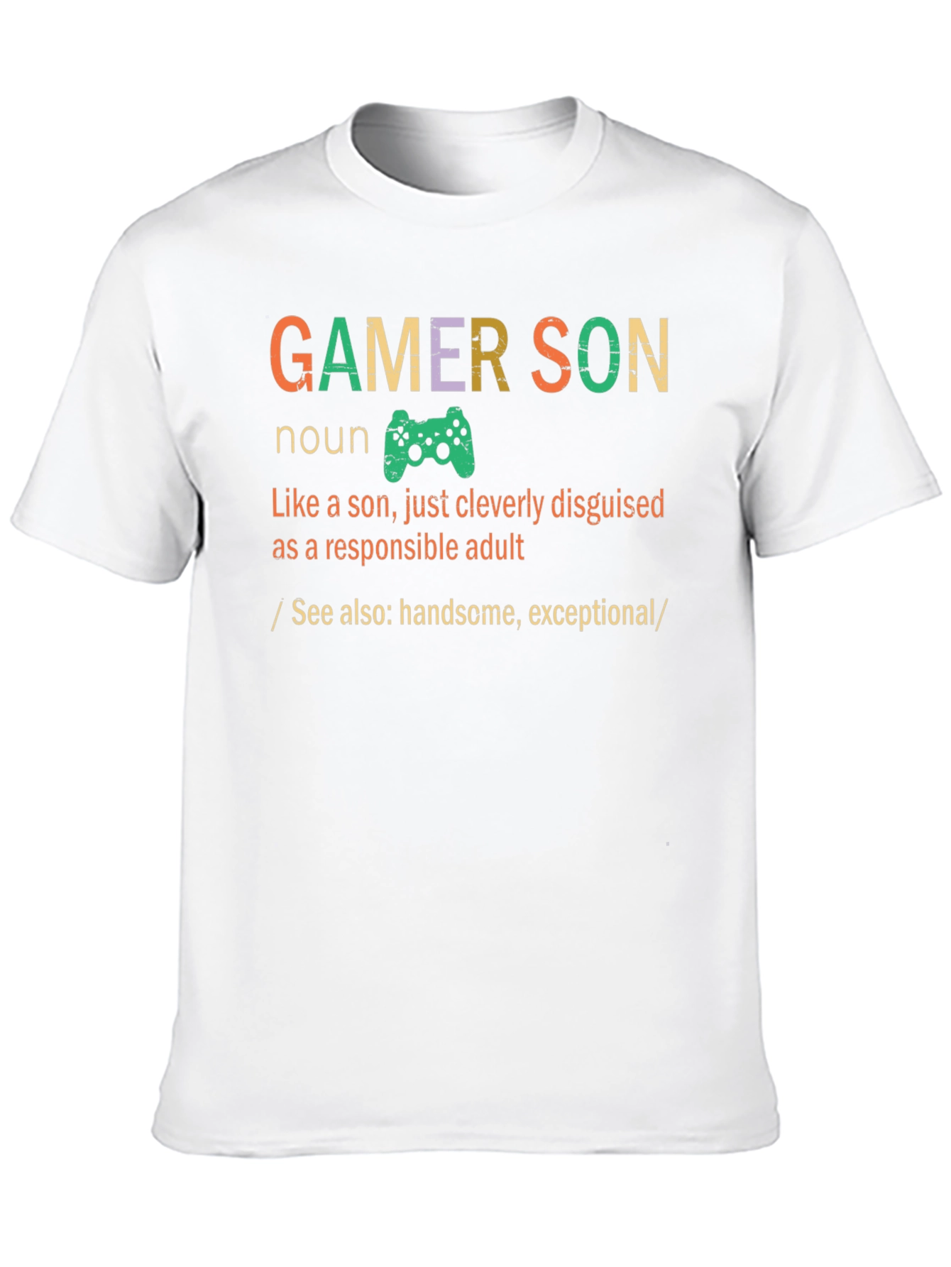 Black Gamer Son Funny Graphic T-Shirt view 10
