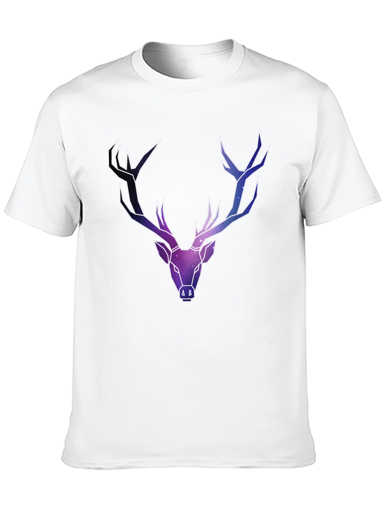 Black Galaxy Deer Graphic Tee - Men's Black T-Shirt view 10