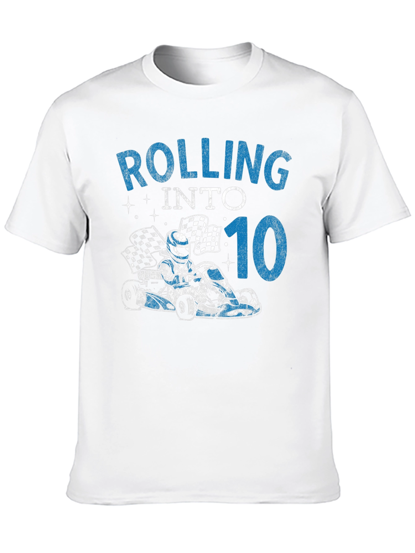 Black Rolling Into 10 Birthday T-Shirt Go Kart Racing Tee view 10