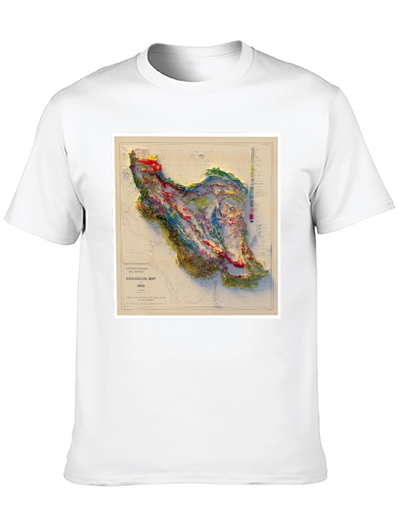 Black Iran Geological Map Graphic T-Shirt view 10