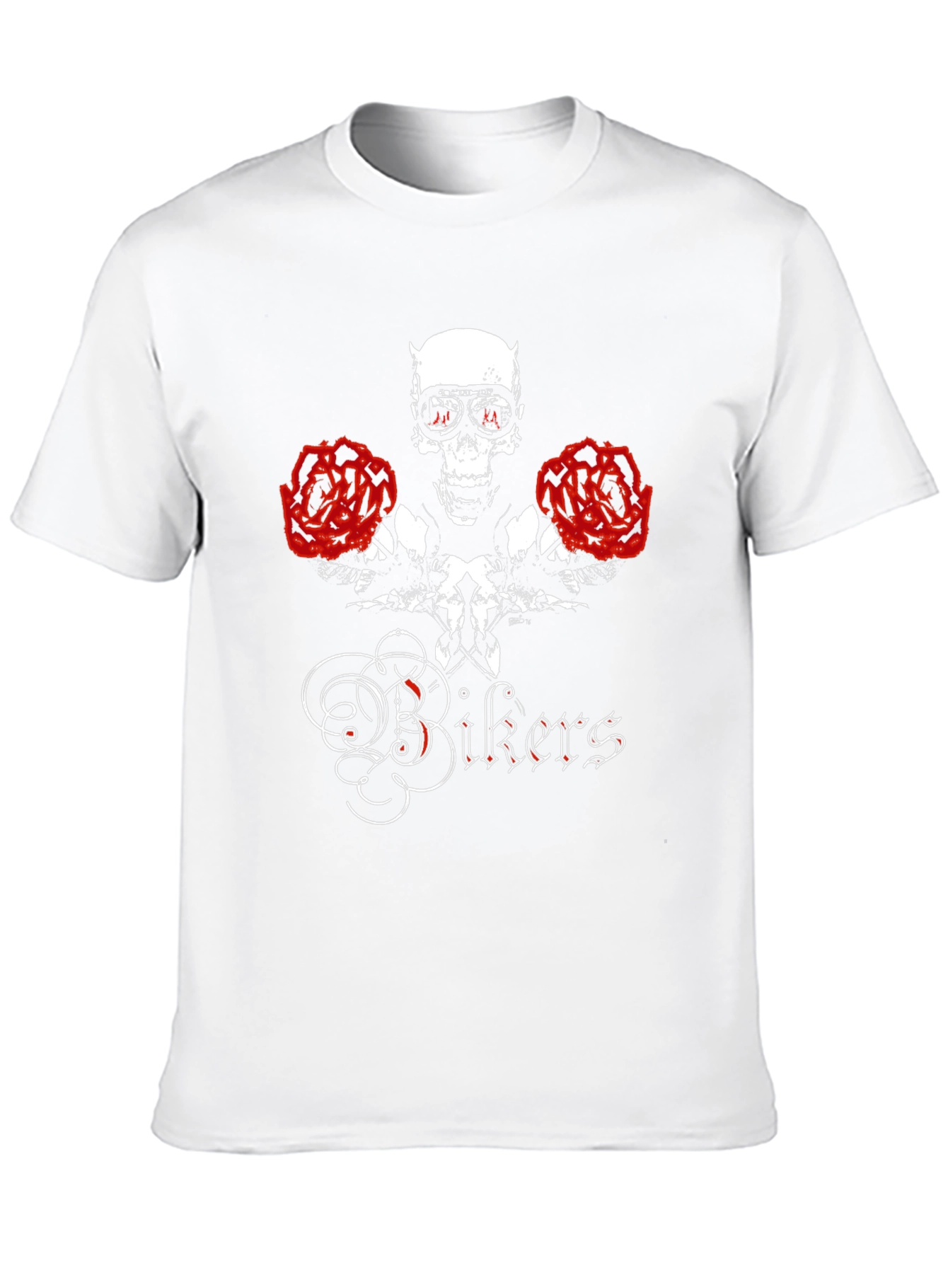 Black Skull & Roses "Bikers" Graphic T-Shirt view 10