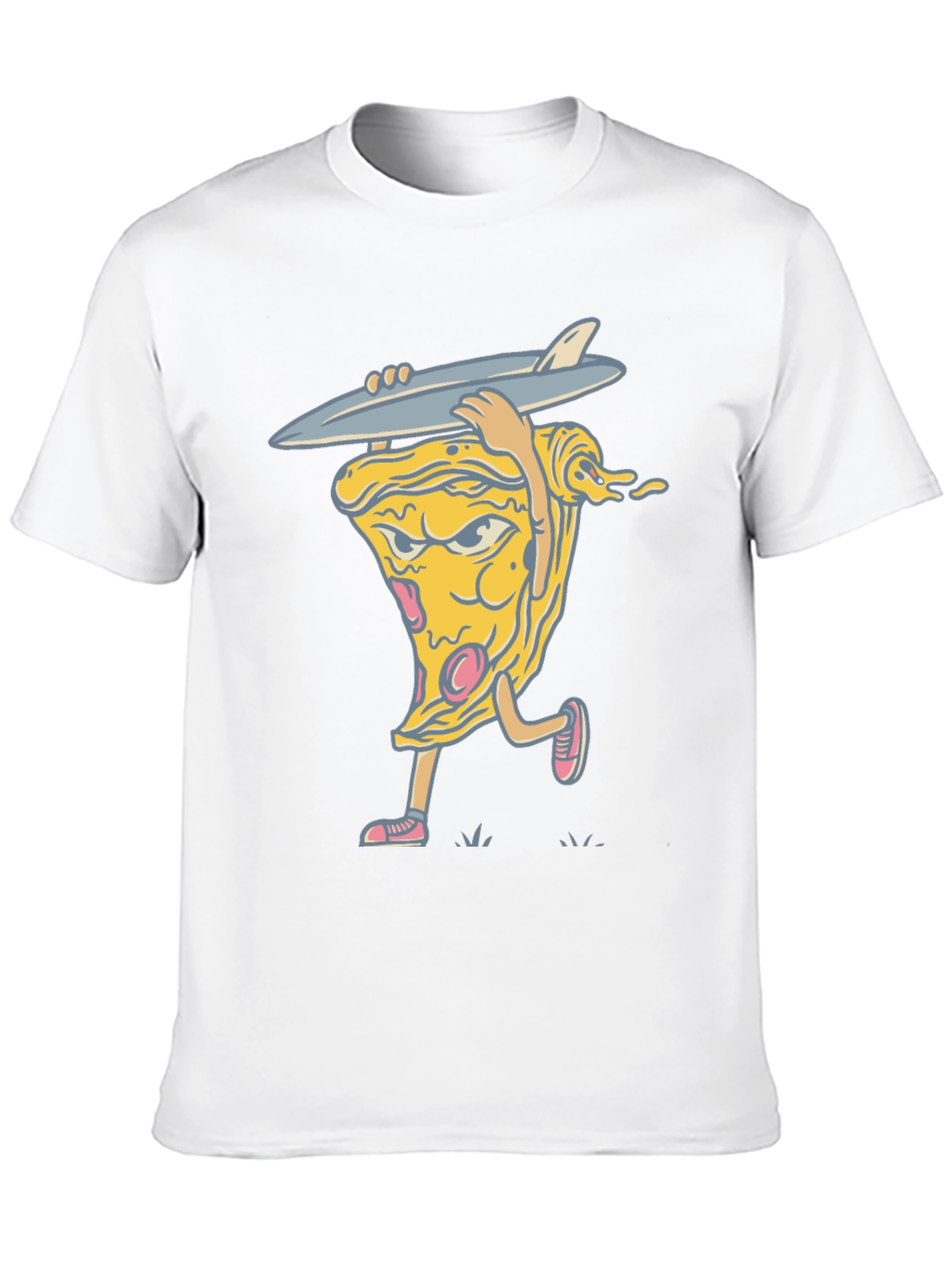 Black Pizza Surfer Graphic Tee - Cool Casual Wear view 10