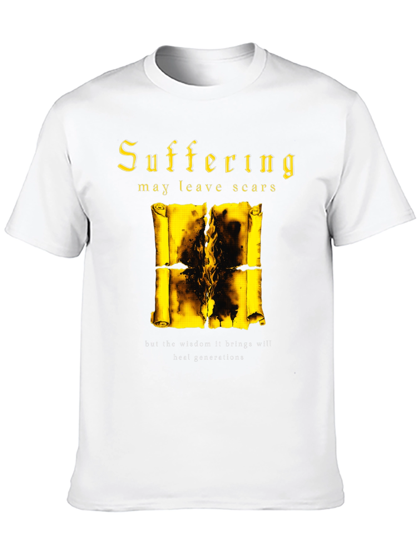 Black Suffering Wisdom Graphic Tee - Black Cotton Blend view 10