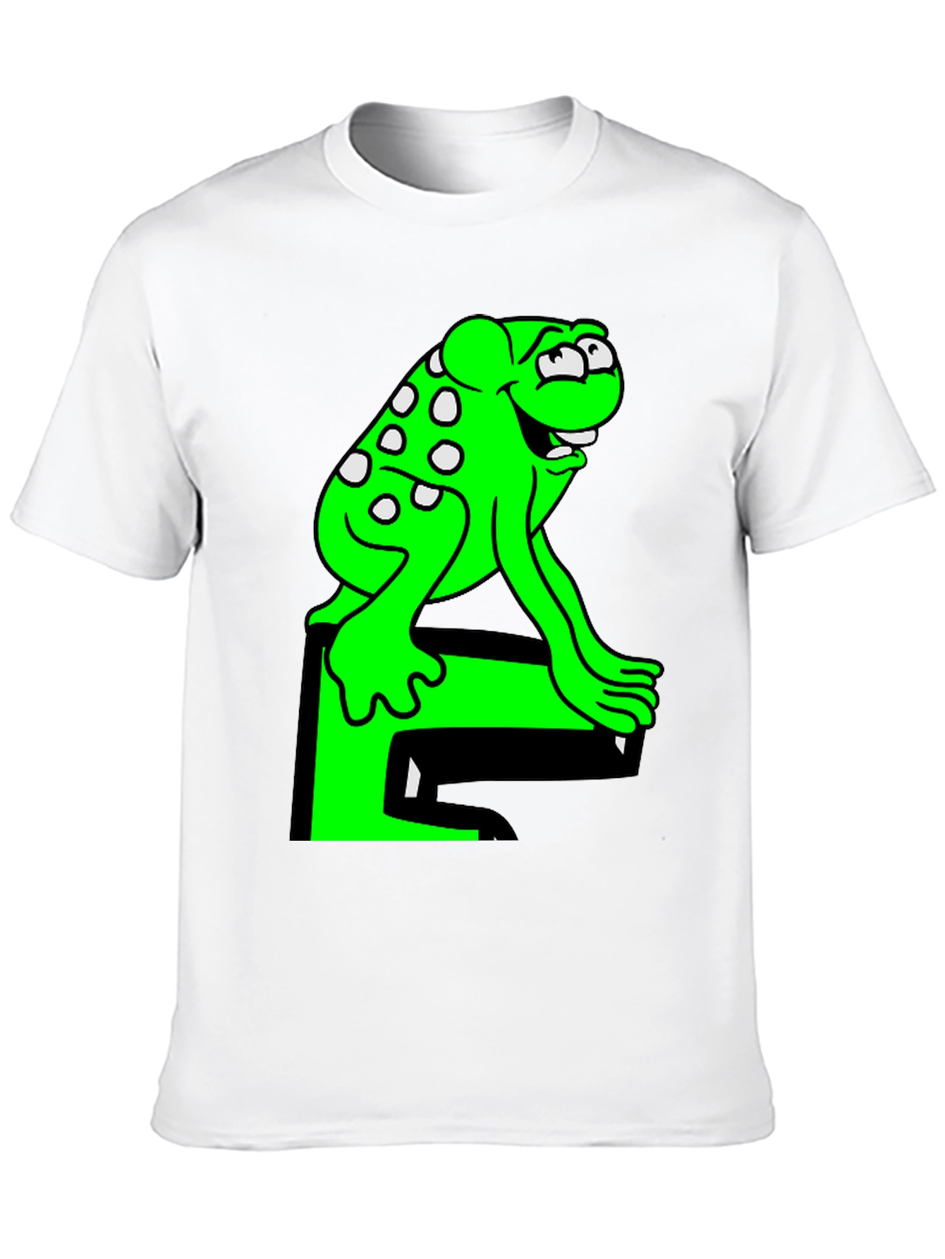 Black Fun Frog Graphic Tee - Black Cotton T-Shirt view 10