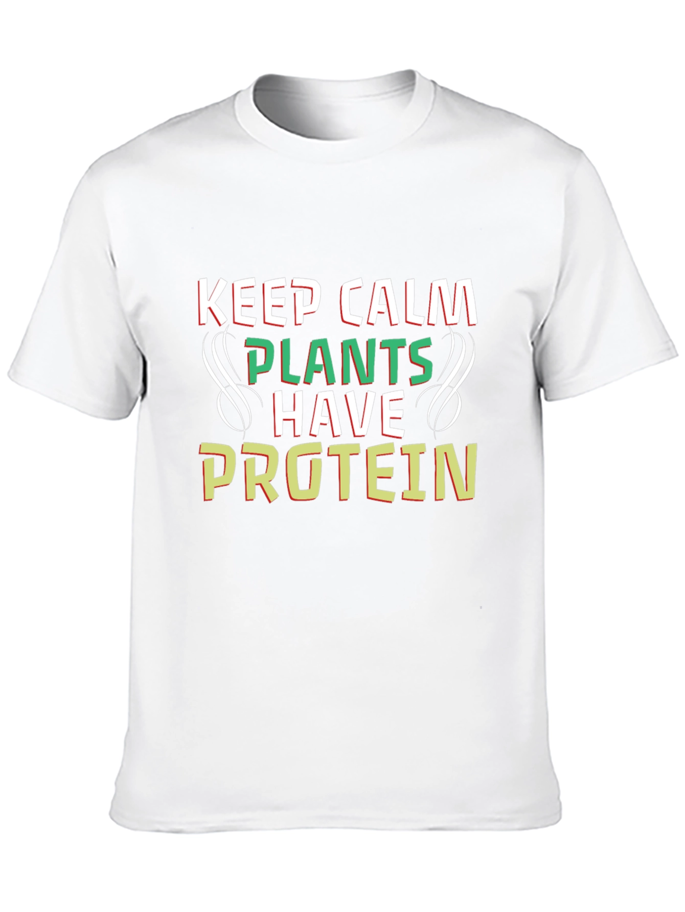 Keep Calm Plants Have Protein Black Tee - 10