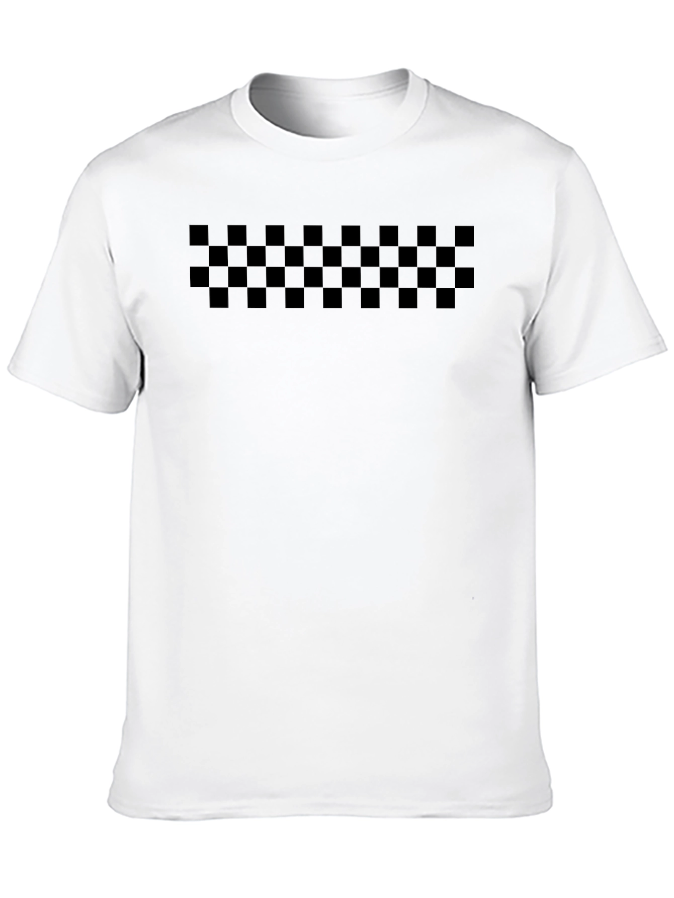 Black Black Checkered Graphic Tee - Classic Design view 10