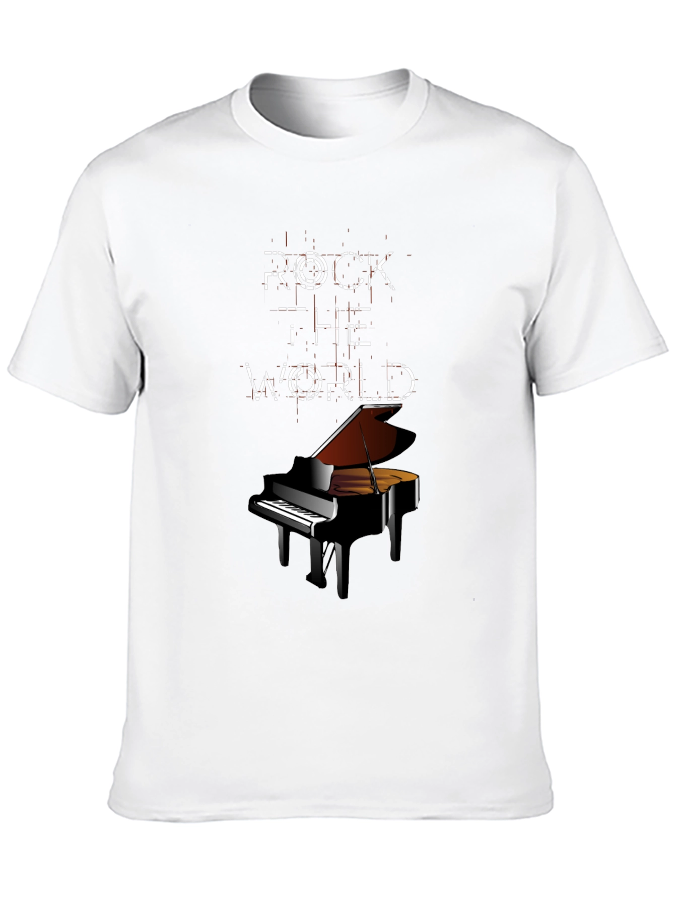 Black Rock the World Piano Graphic Tee - Black view 10