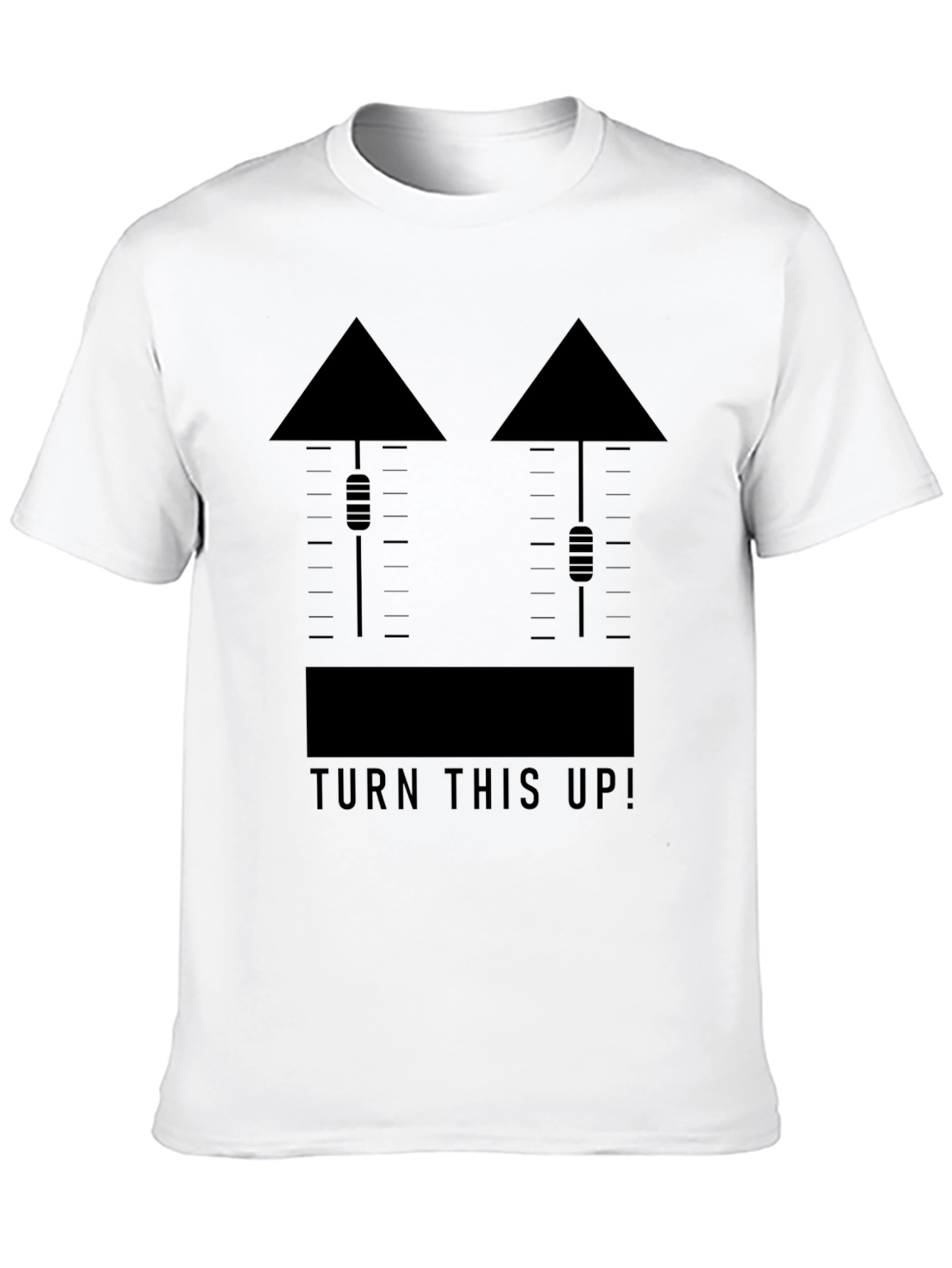 Black Turn This Up Graphic T-Shirt - Black Crew Neck Tee view 10