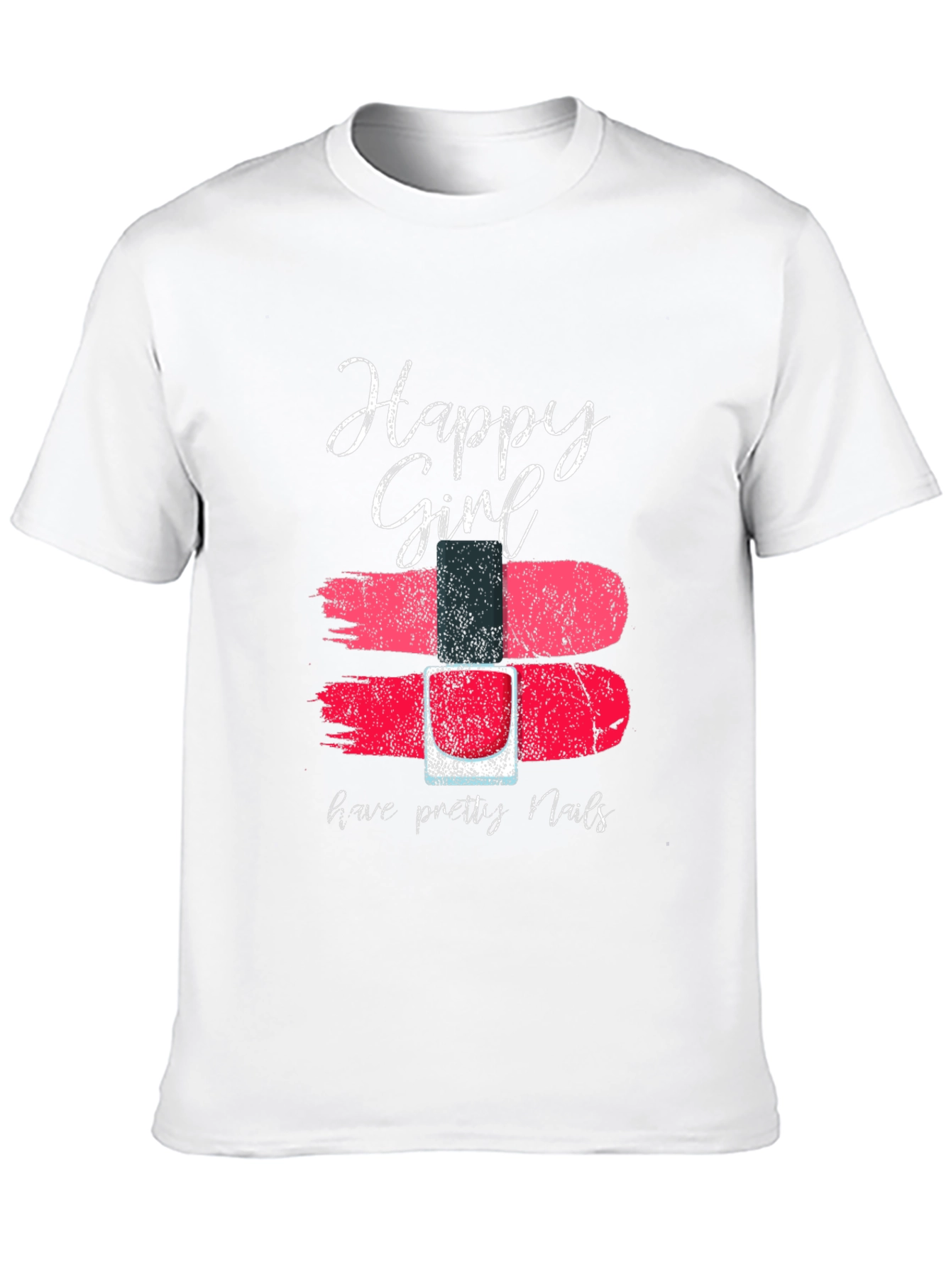 Black Happy Girl Nail Polish T-Shirt view 10
