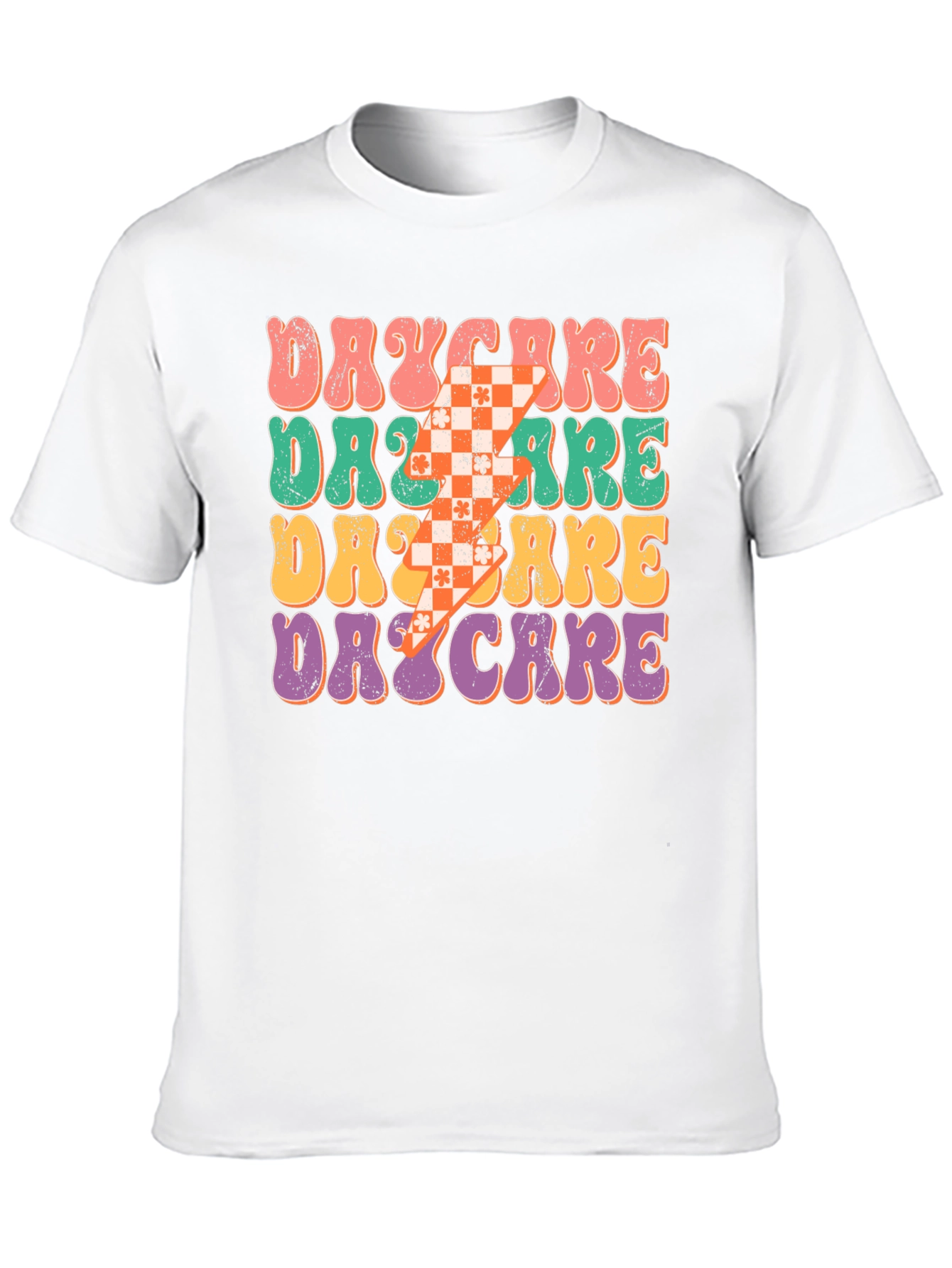 Black Retro Daycare Teacher T-Shirt view 10