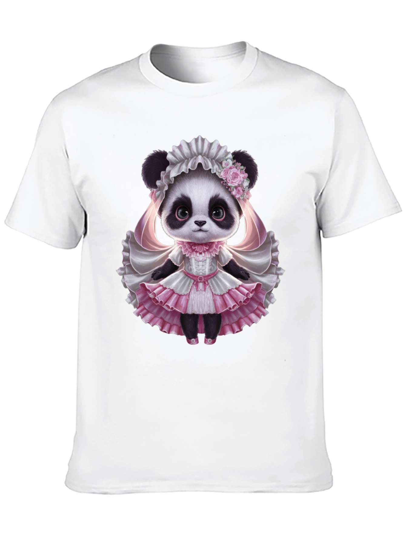 Black Panda Princess T-Shirt - Cute Animal Graphic Tee view 10