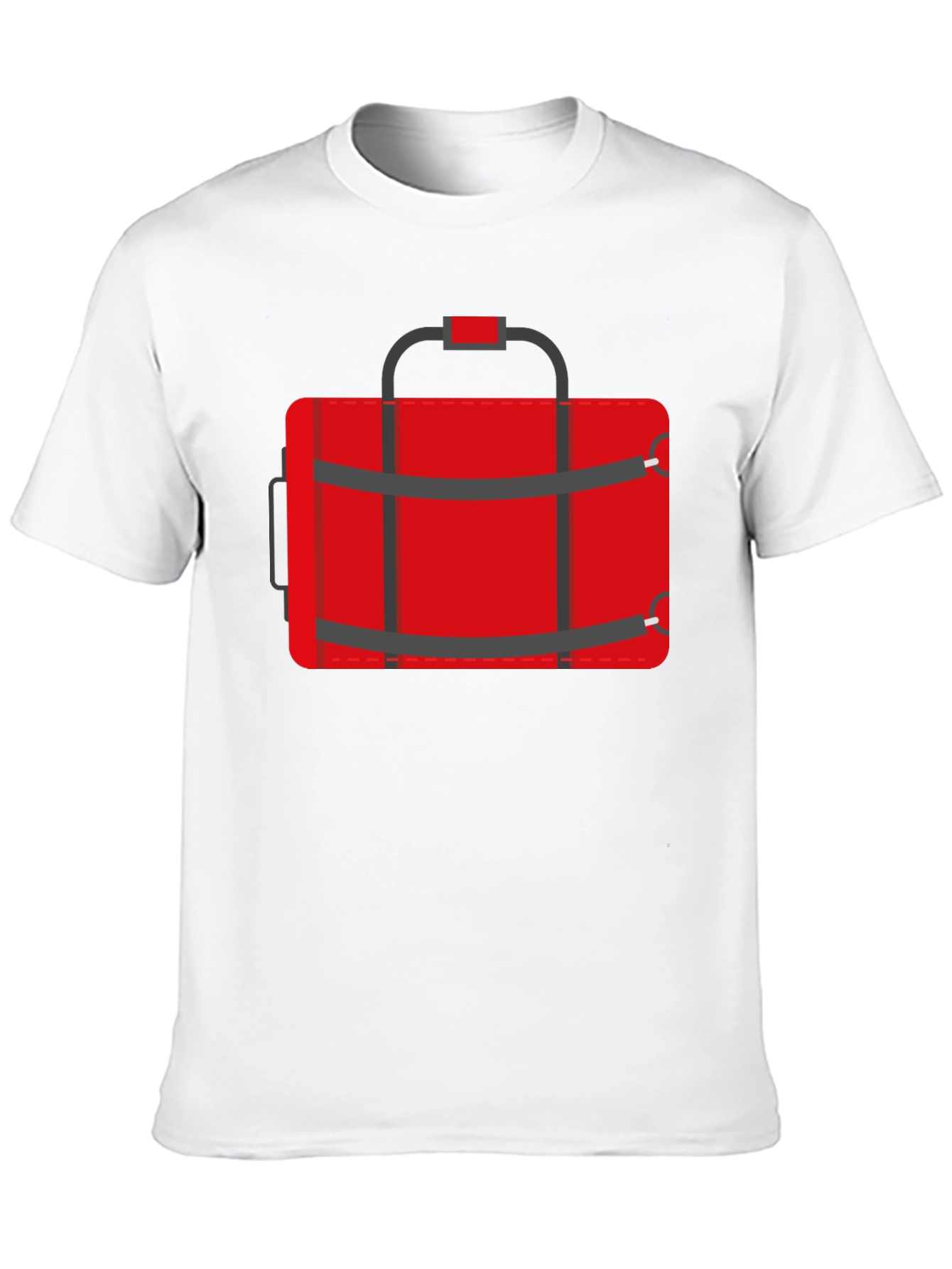 Black Red Duffle Bag Graphic T-Shirt - Casual Style view 10