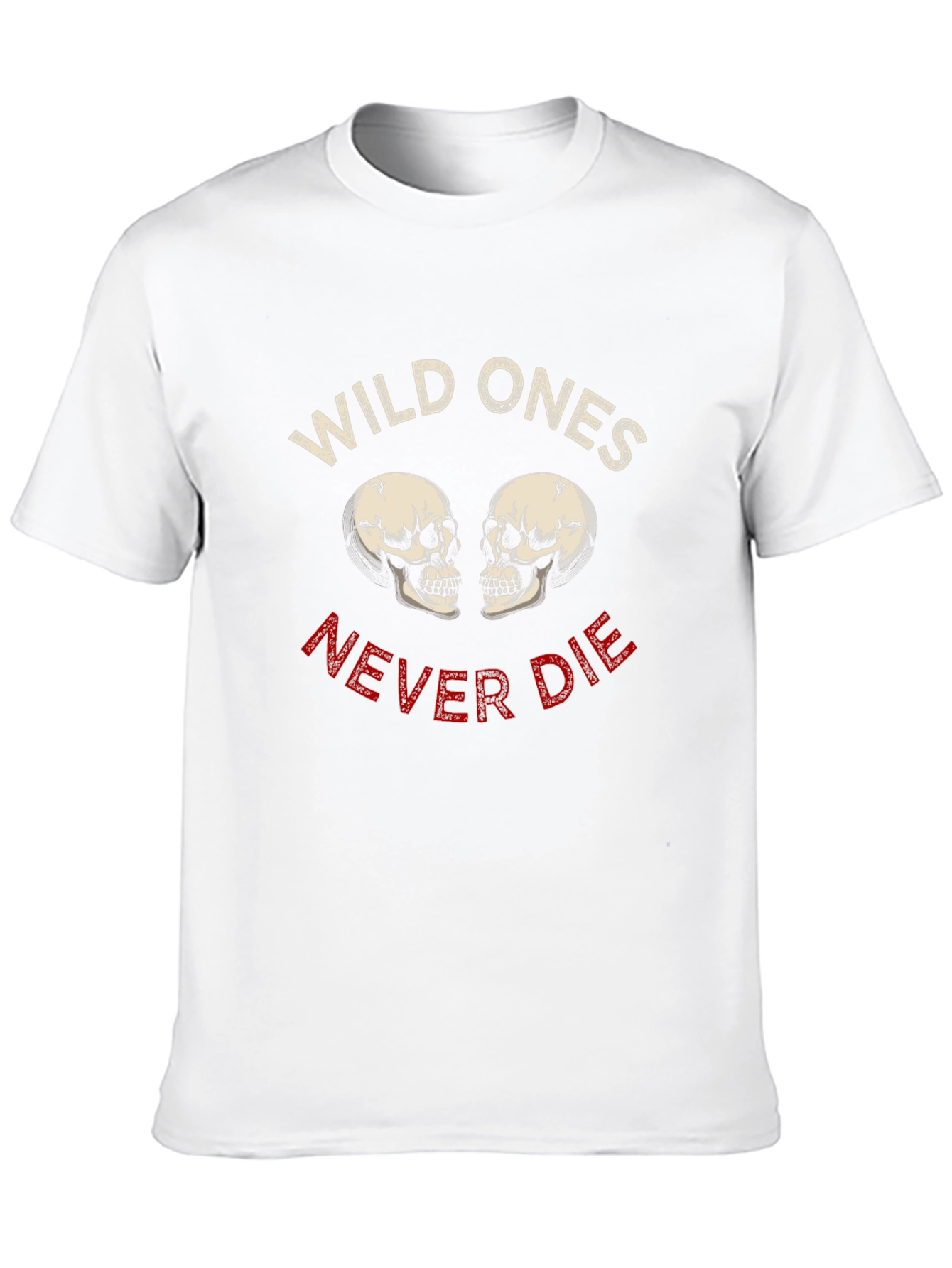 Black Wild Ones Never Die Skull Graphic Tee view 10