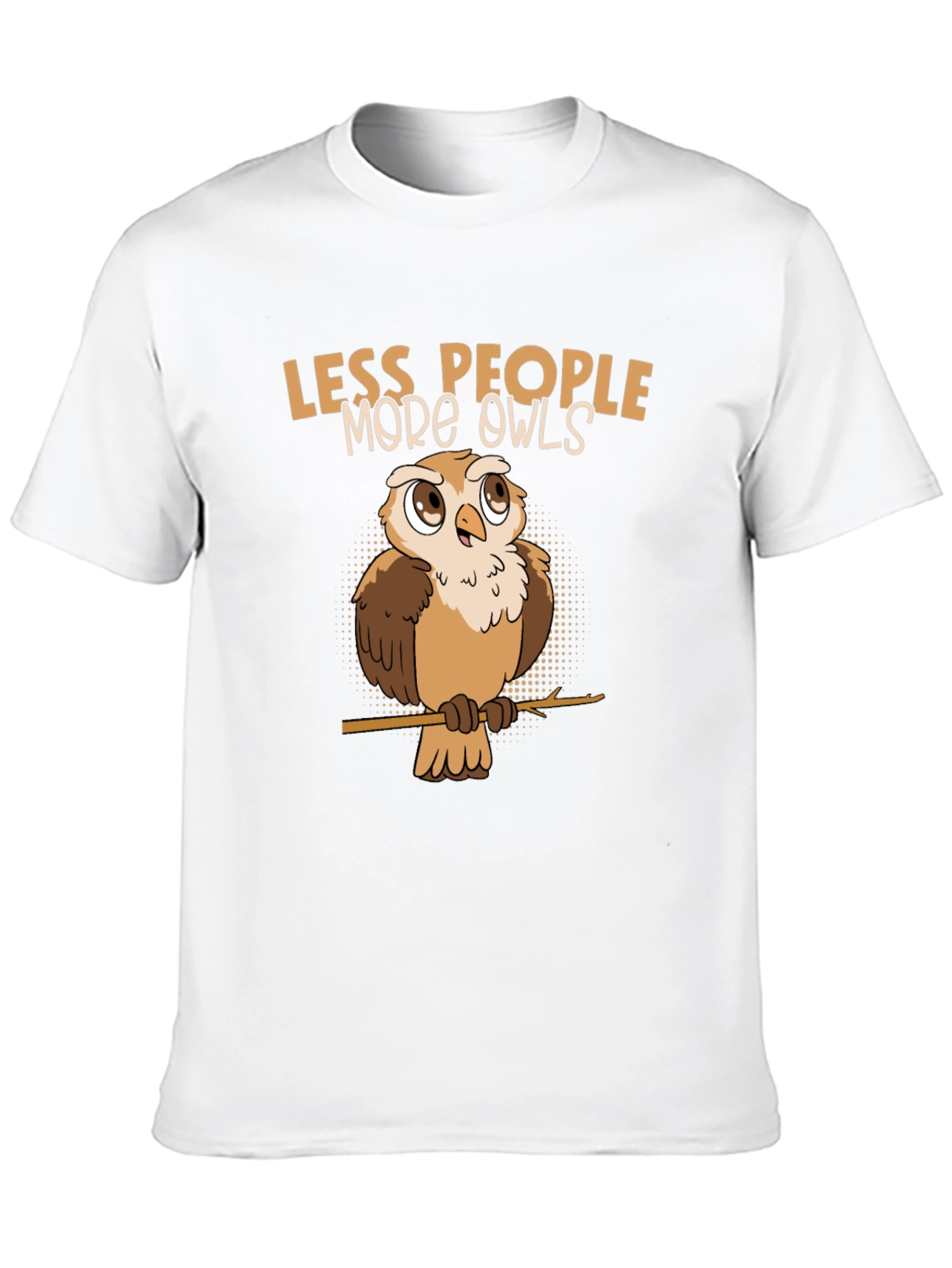 Black Less People More Owls Graphic Tee view 10