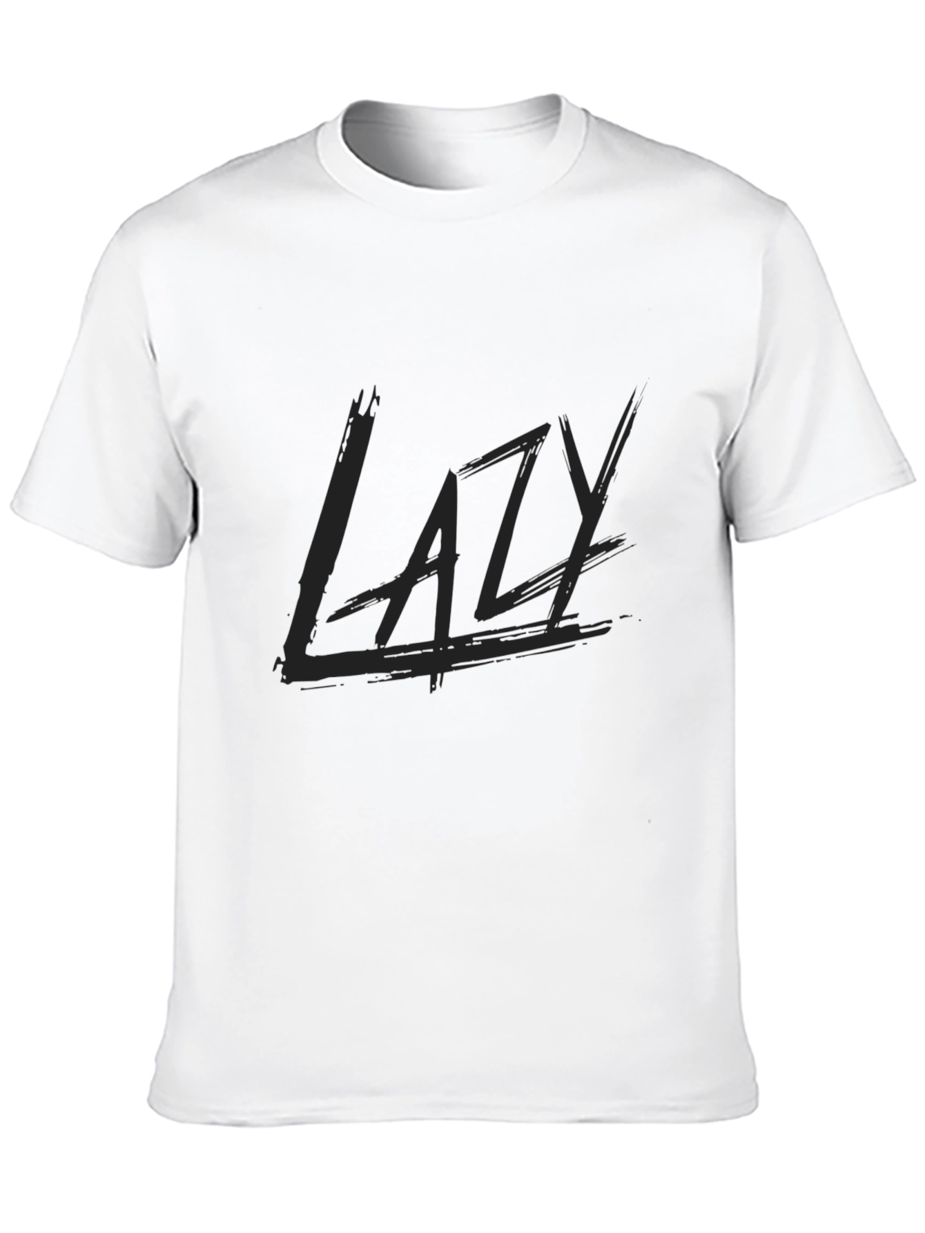 Black Lazy Graphic Print Black T-Shirt view 10