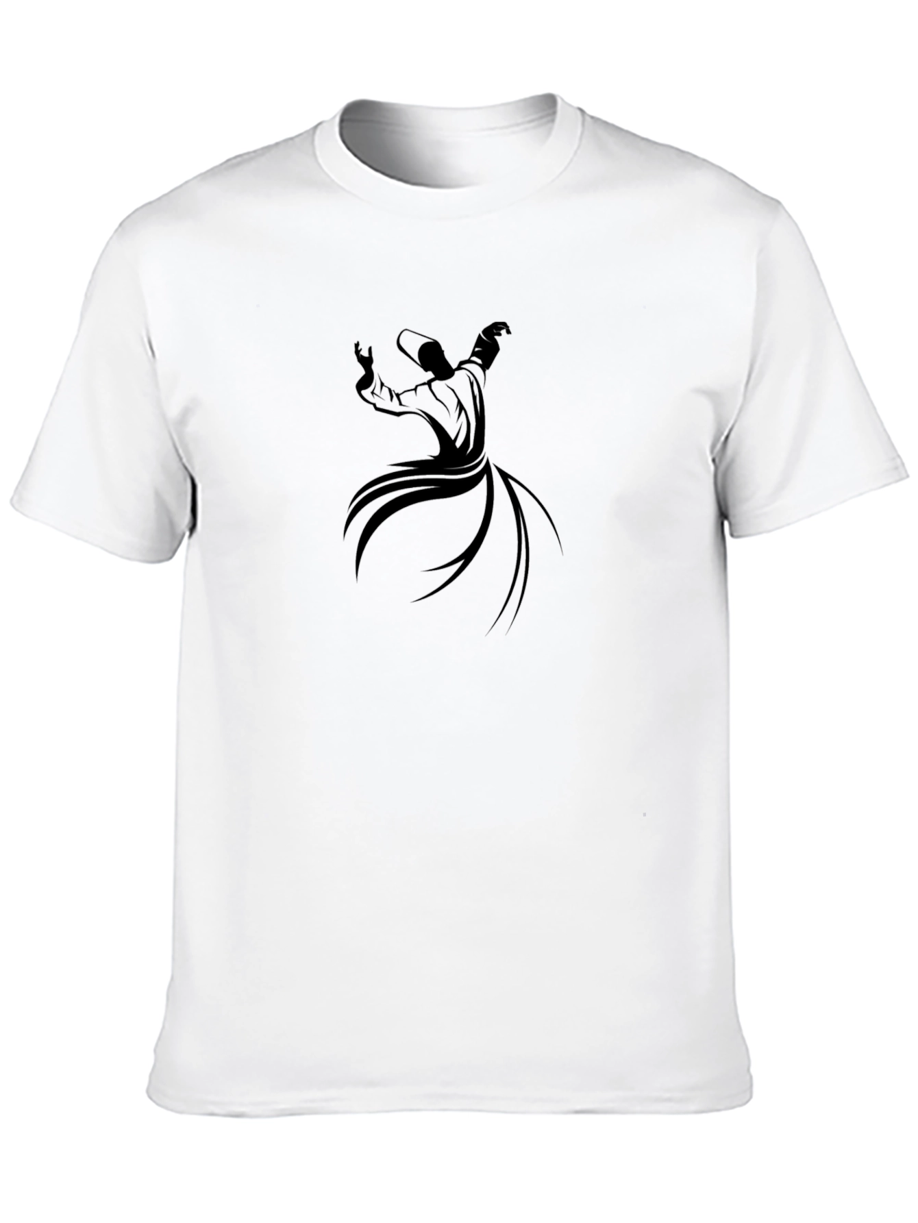 Black Whirling Dervish Graphic Tee - Unique Black T-Shirt view 10