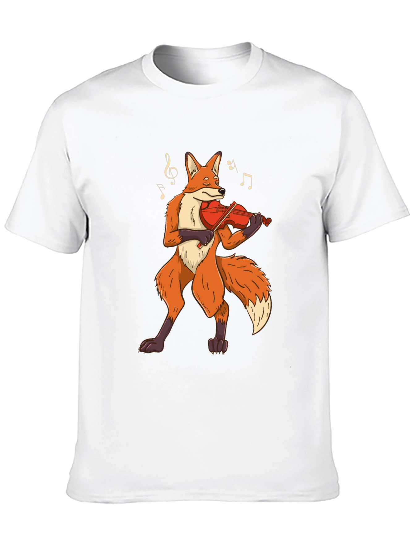 Black Fox Violinist Graphic Tee - Musical Animal Shirt view 10